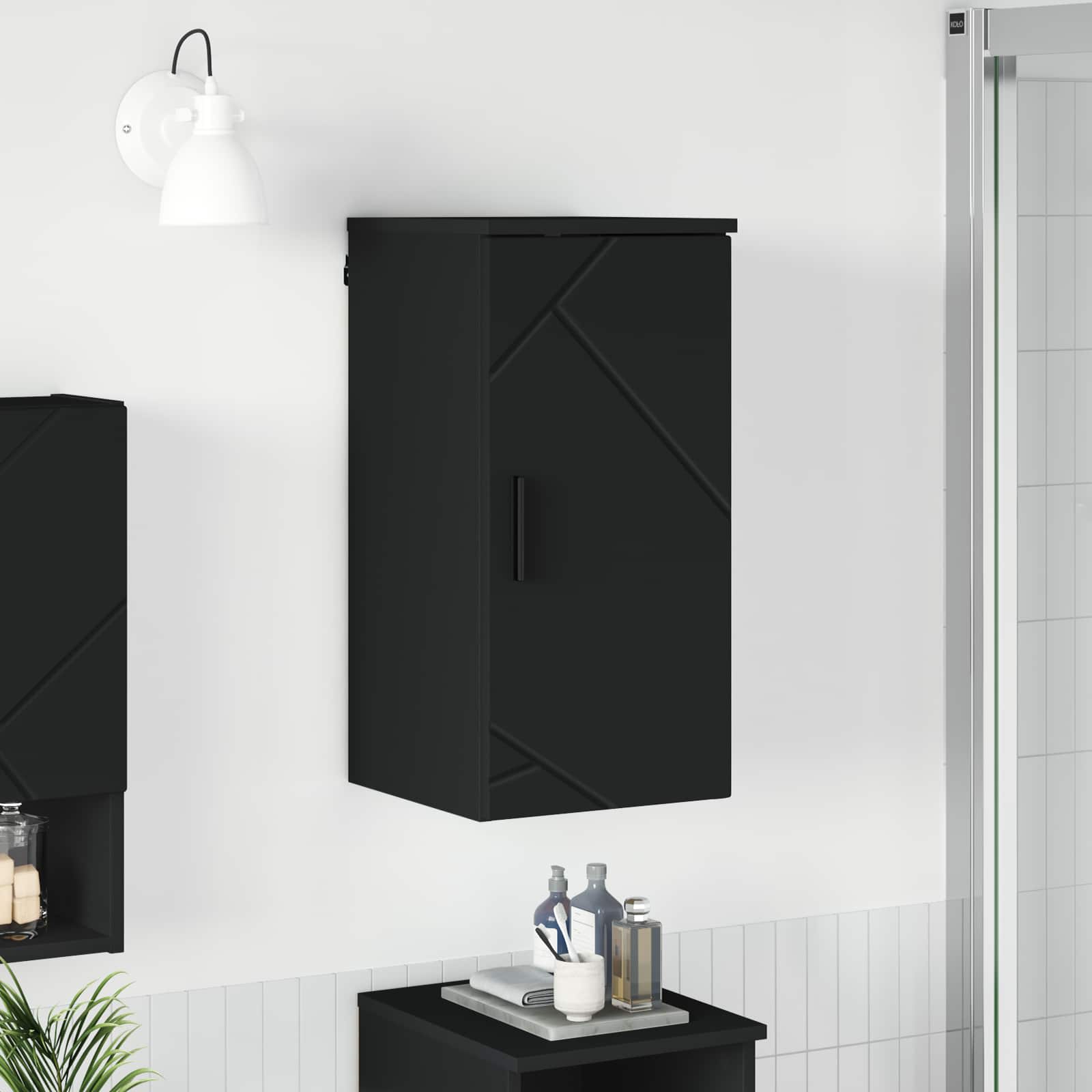 Badezimmerschrank Schwarz 30 x 31,5 x 61 cm