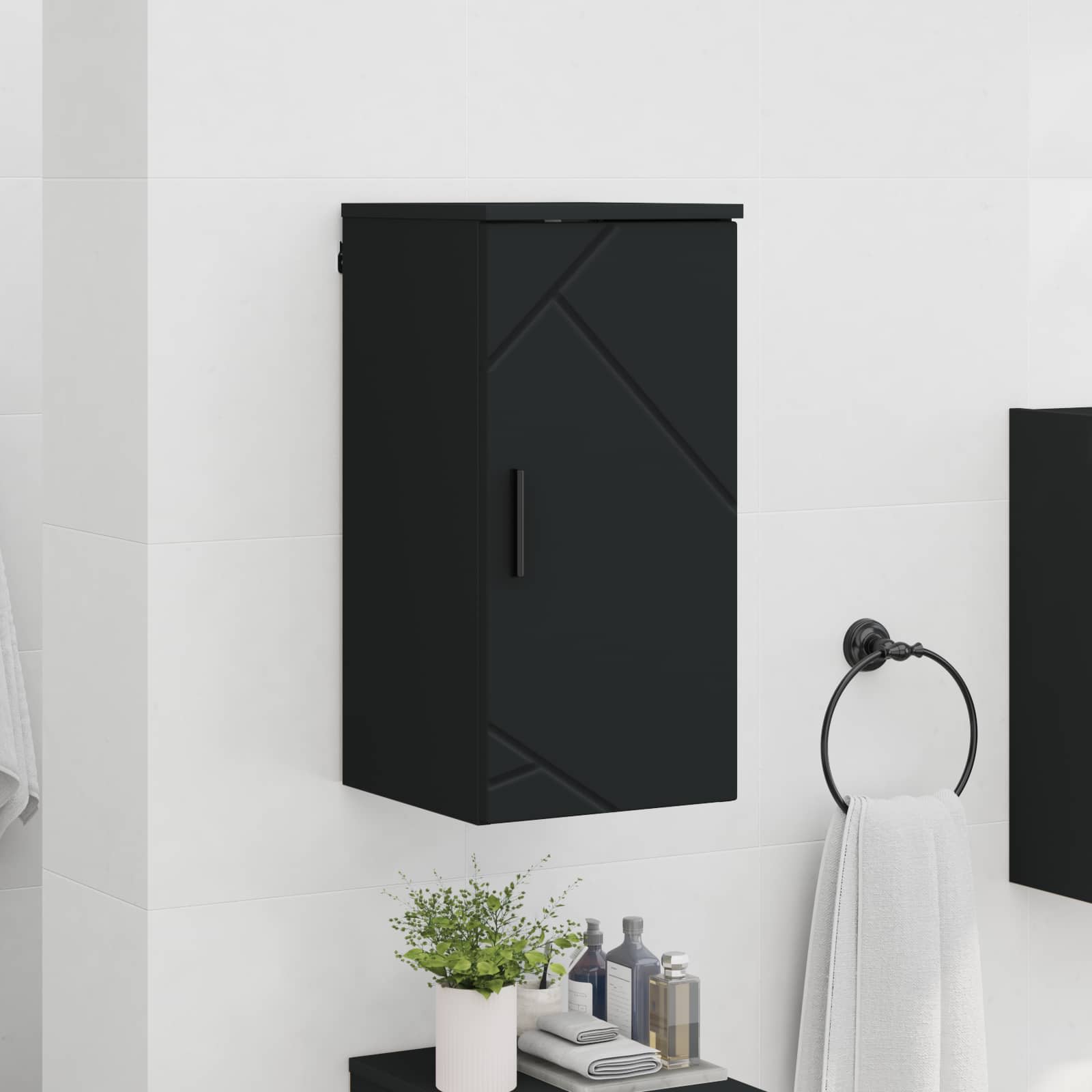 Badezimmerschrank Schwarz 30 x 31,5 x 61 cm