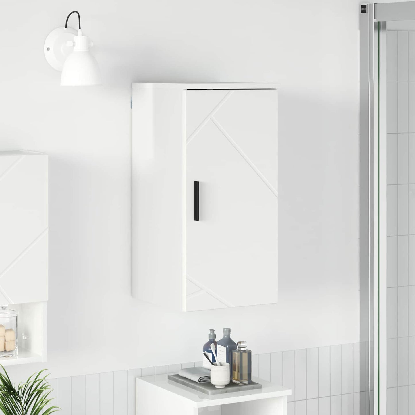 Badezimmerschrank Hochglanz Weiß 30 x 31,5 x 61 cm