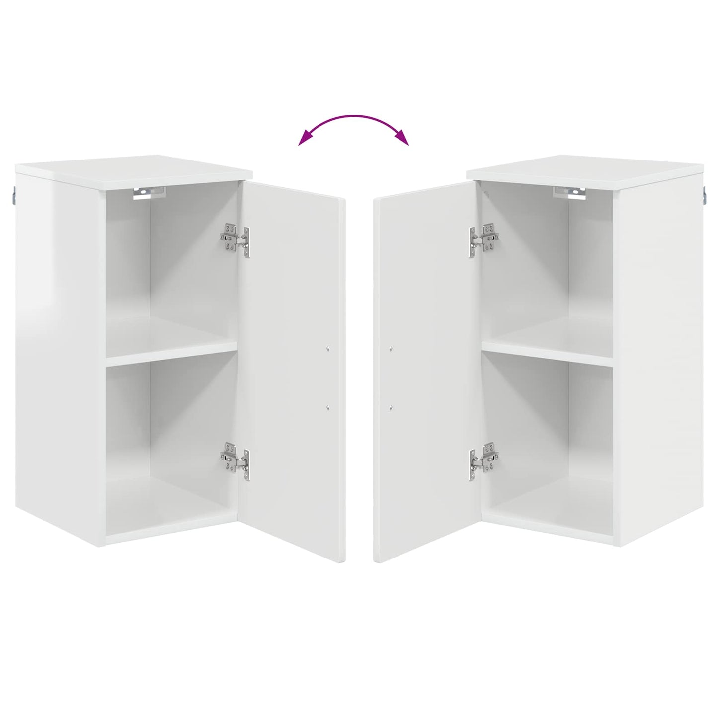 Badezimmerschrank Hochglanz Weiß 30 x 31,5 x 61 cm