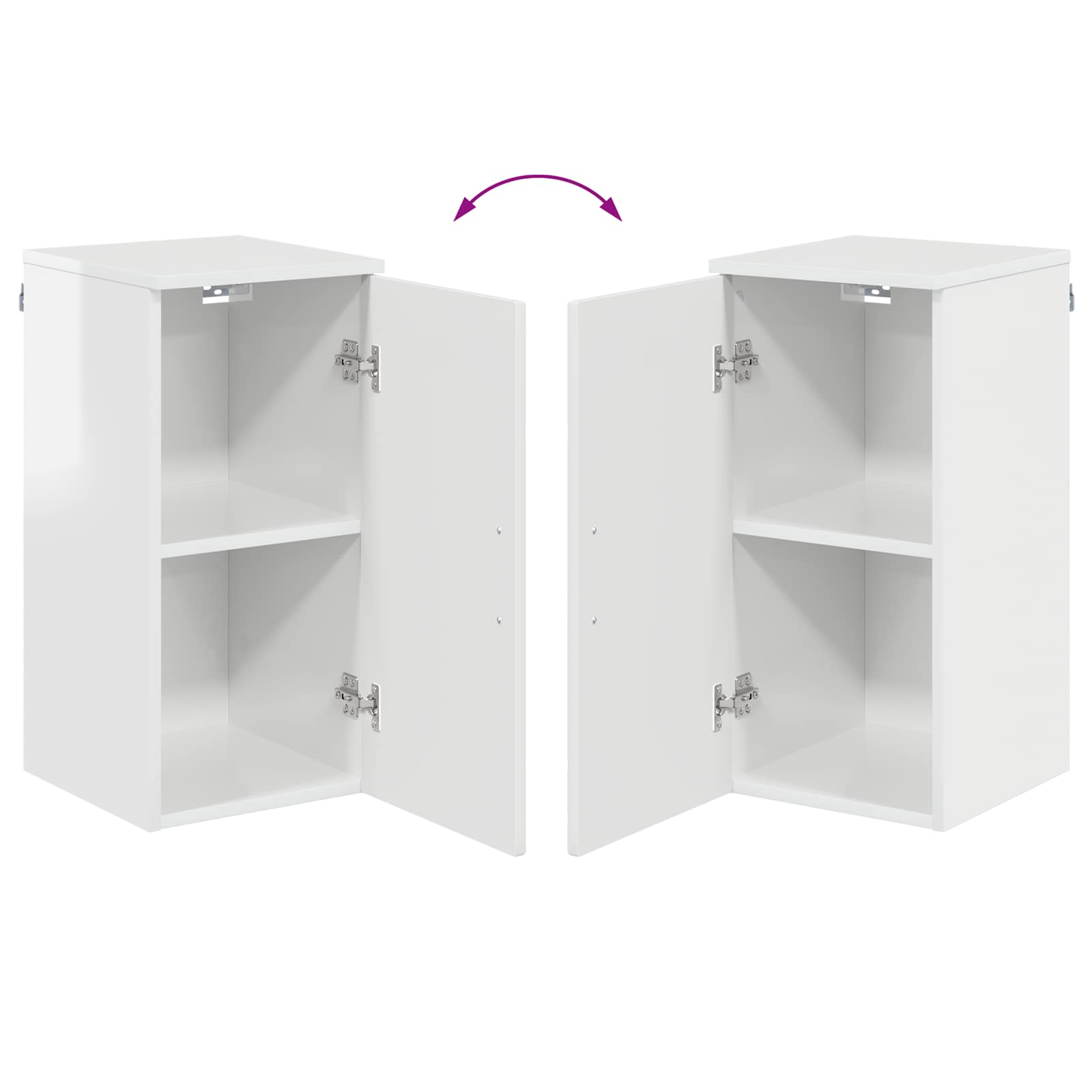Badezimmerschrank Hochglanz Weiß 30 x 31,5 x 61 cm