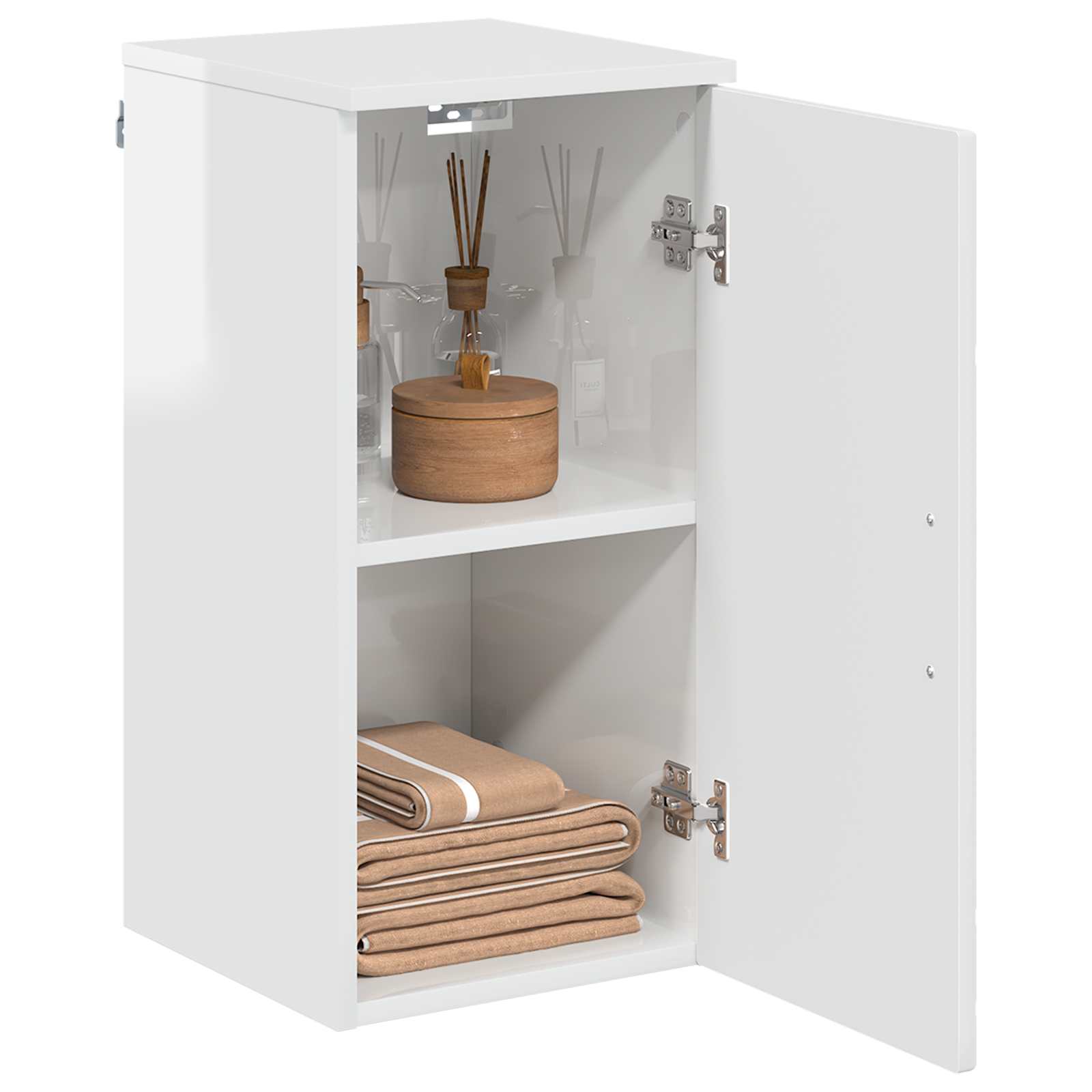 Badezimmerschrank Hochglanz Weiß 30 x 31,5 x 61 cm
