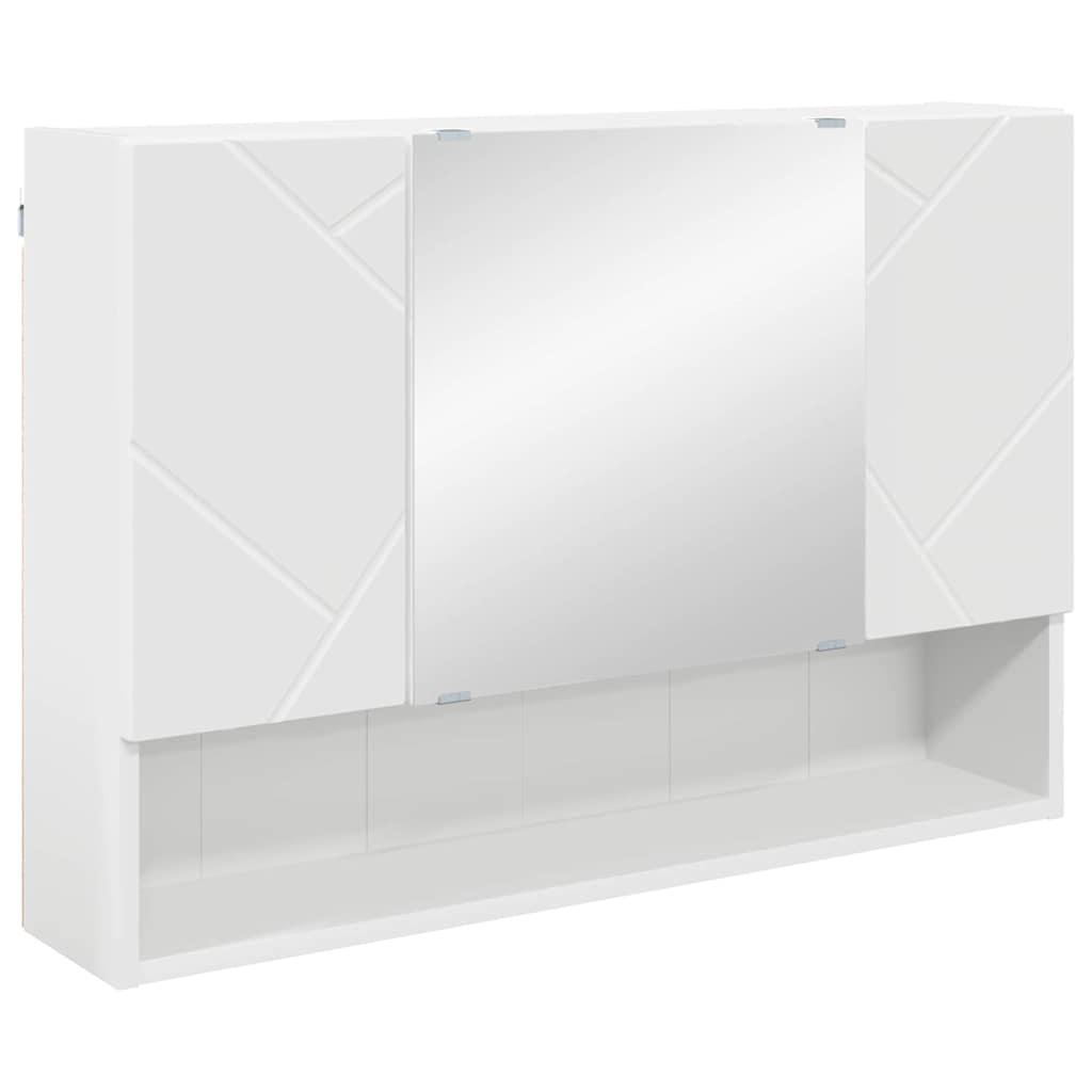 Spiegelschrank Weiß 80 x 17 x 55 cm Holzwerkstoff