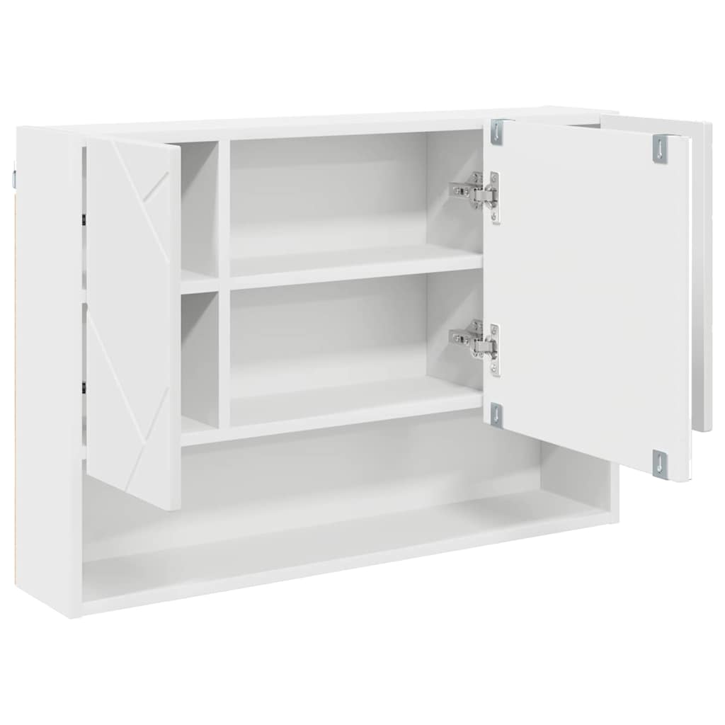Spiegelschrank Weiß 80 x 17 x 55 cm Holzwerkstoff