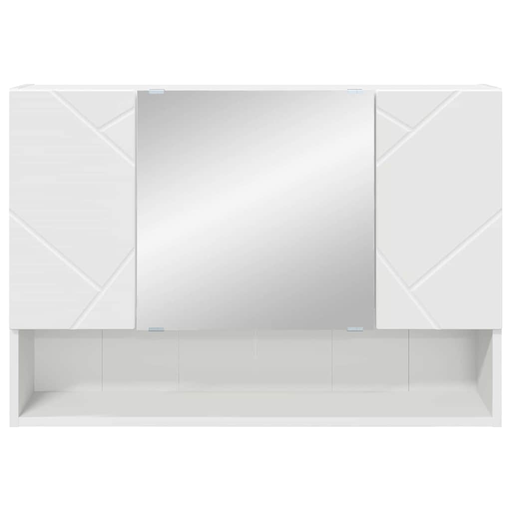 Spiegelschrank Weiß 80 x 17 x 55 cm Holzwerkstoff