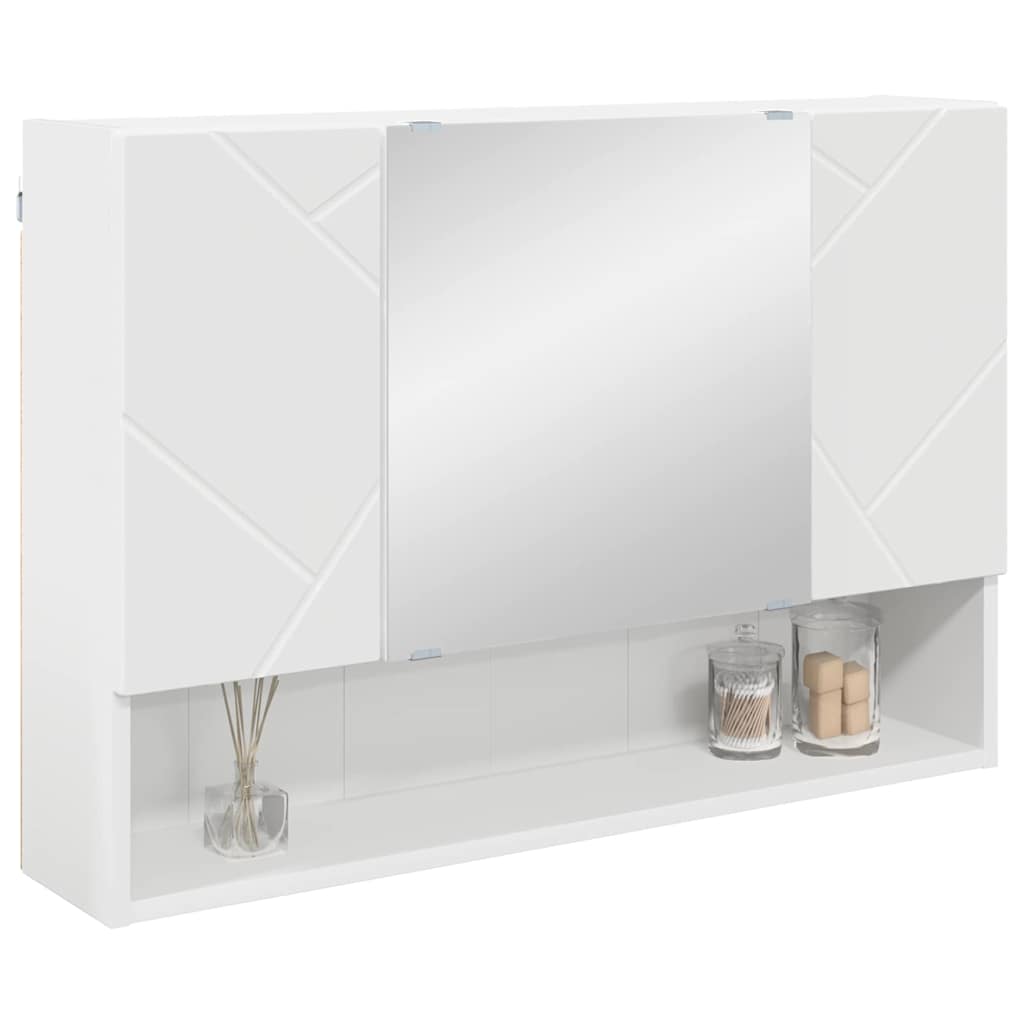 Spiegelschrank Weiß 80 x 17 x 55 cm Holzwerkstoff