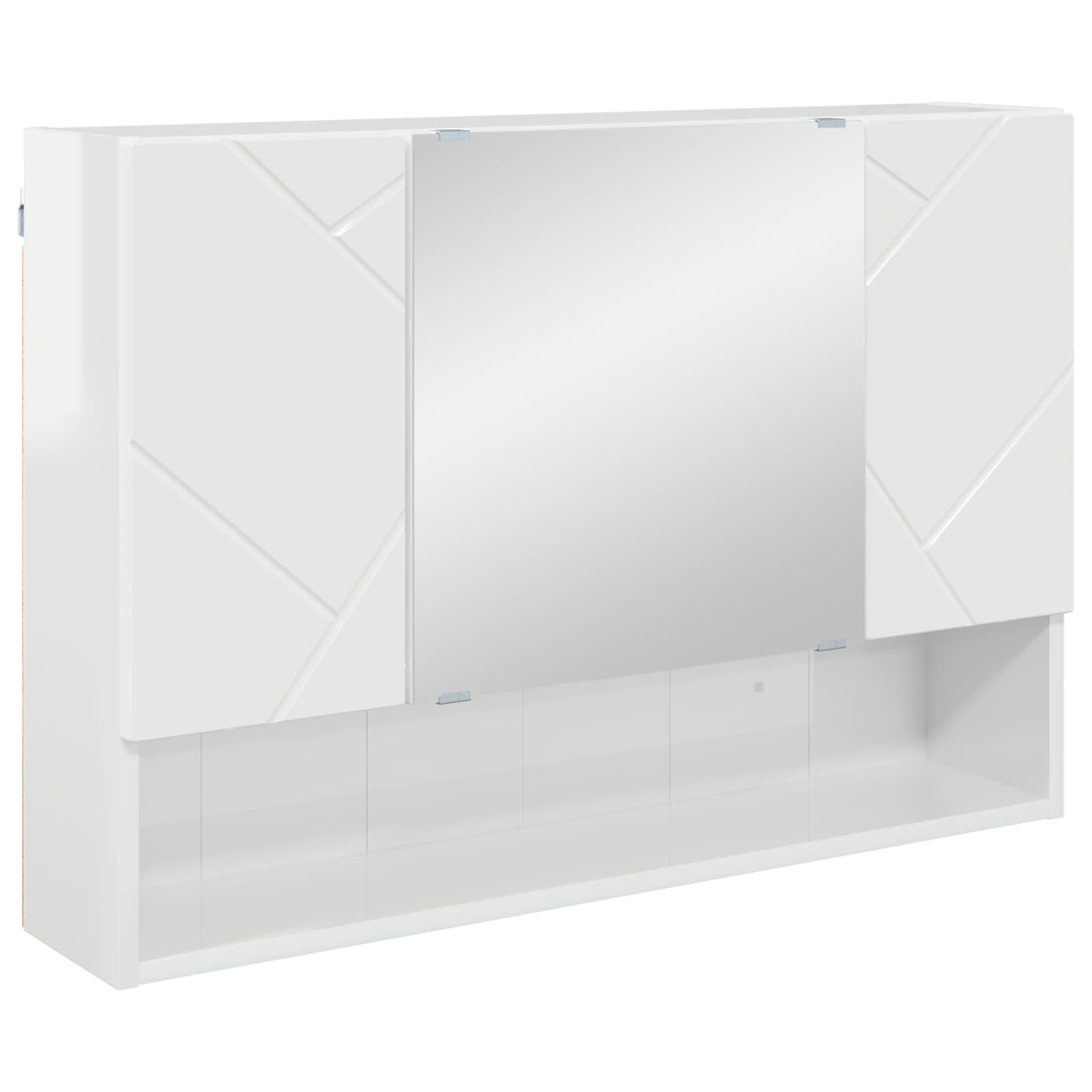 Spiegelschrank Hochglanz Weiß 80 x 17 x 55 cm Holzwerkstoff