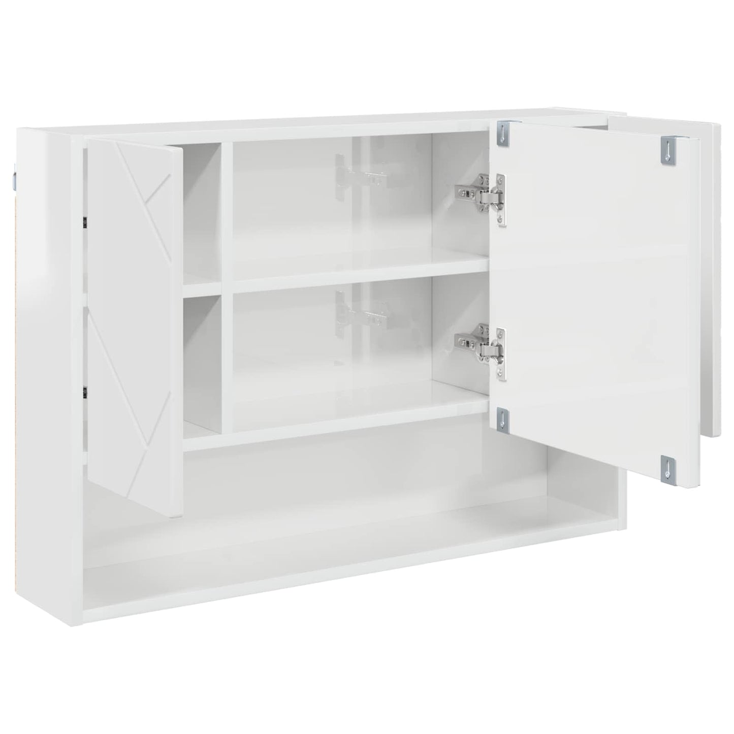 Spiegelschrank Hochglanz Weiß 80 x 17 x 55 cm Holzwerkstoff