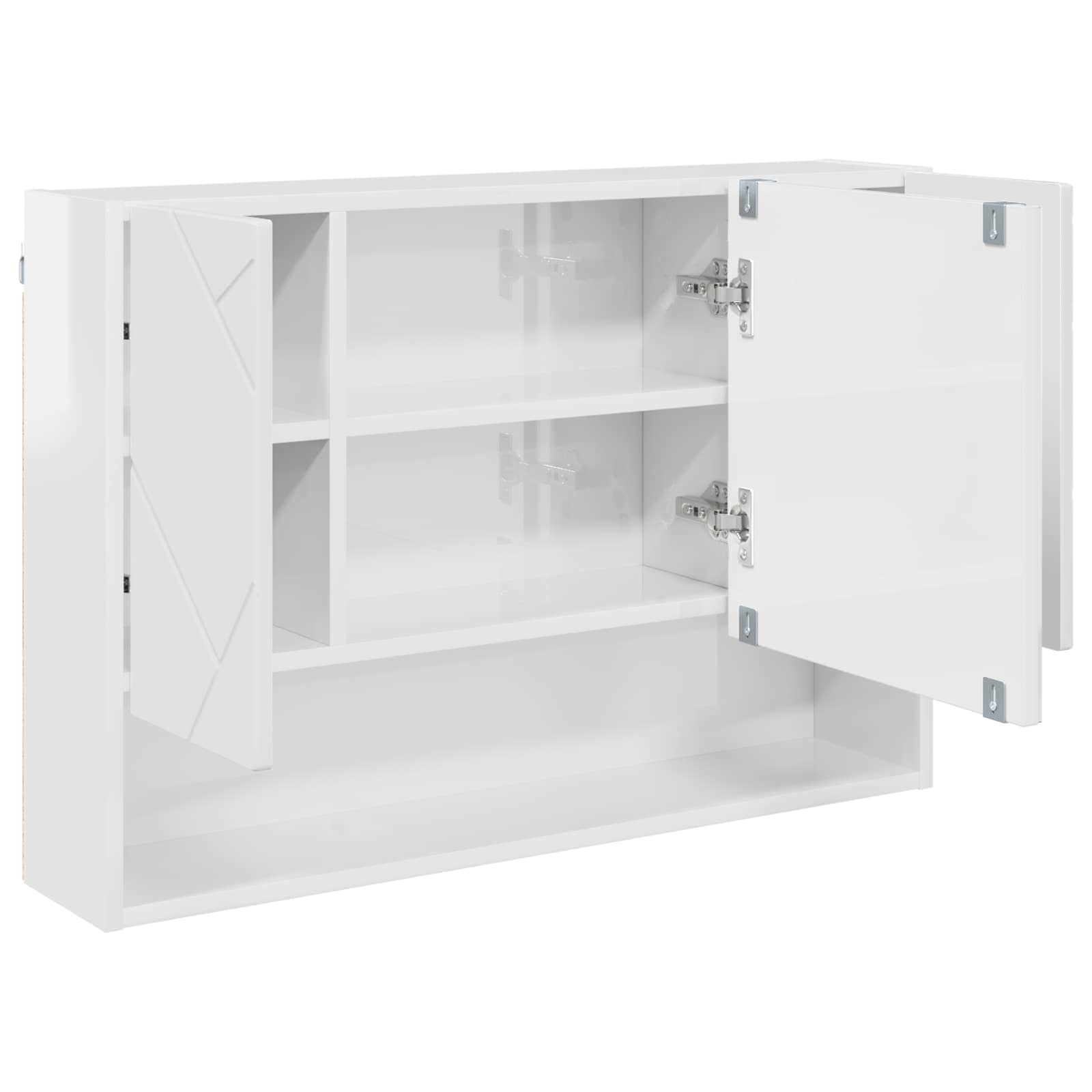 Spiegelschrank Hochglanz Weiß 80 x 17 x 55 cm Holzwerkstoff