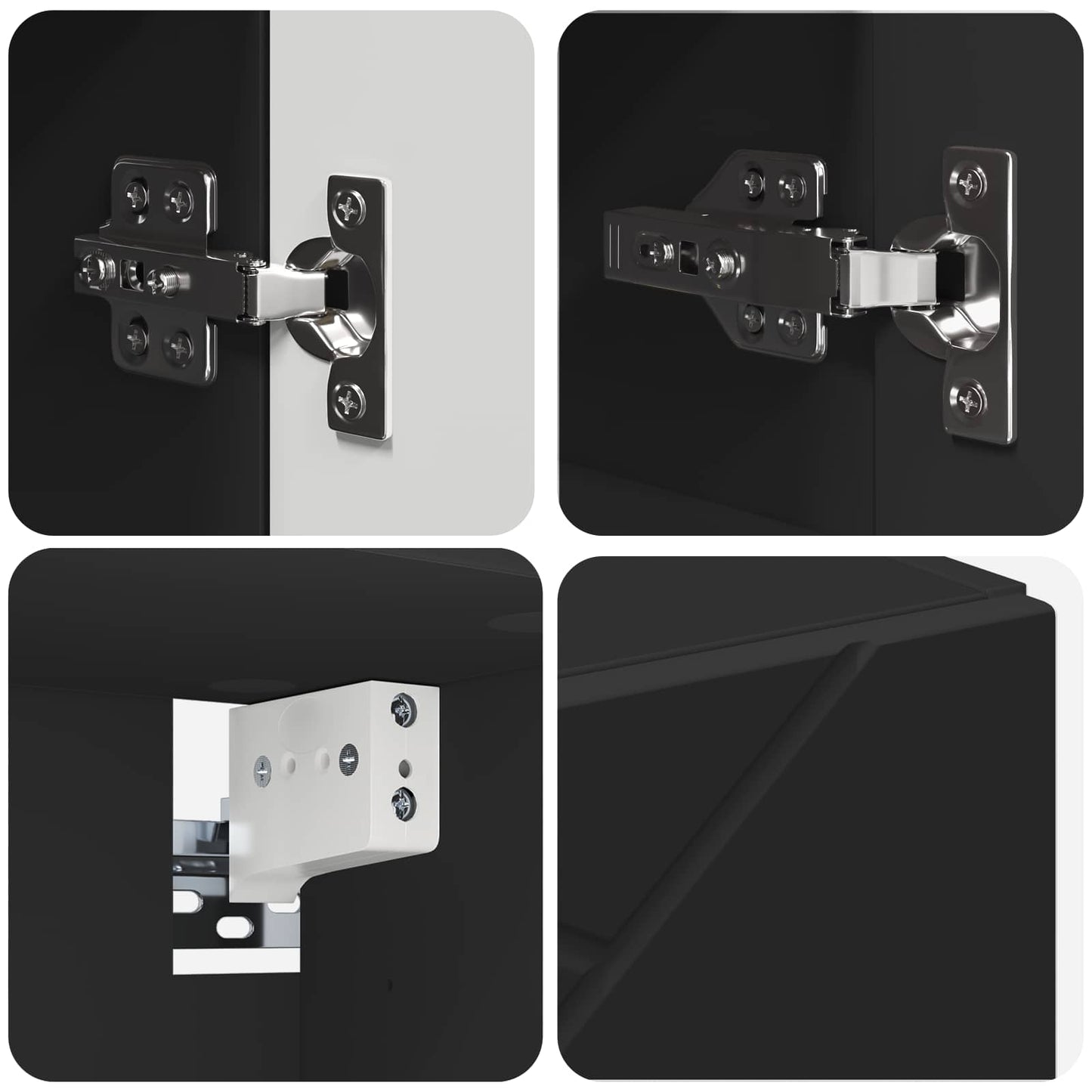 Spiegelschrank Schwarz 59 x 17 x 55 cm Holzwerkstoff