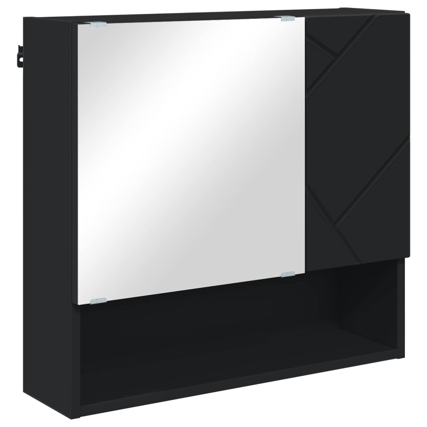 Spiegelschrank Schwarz 59 x 17 x 55 cm Holzwerkstoff