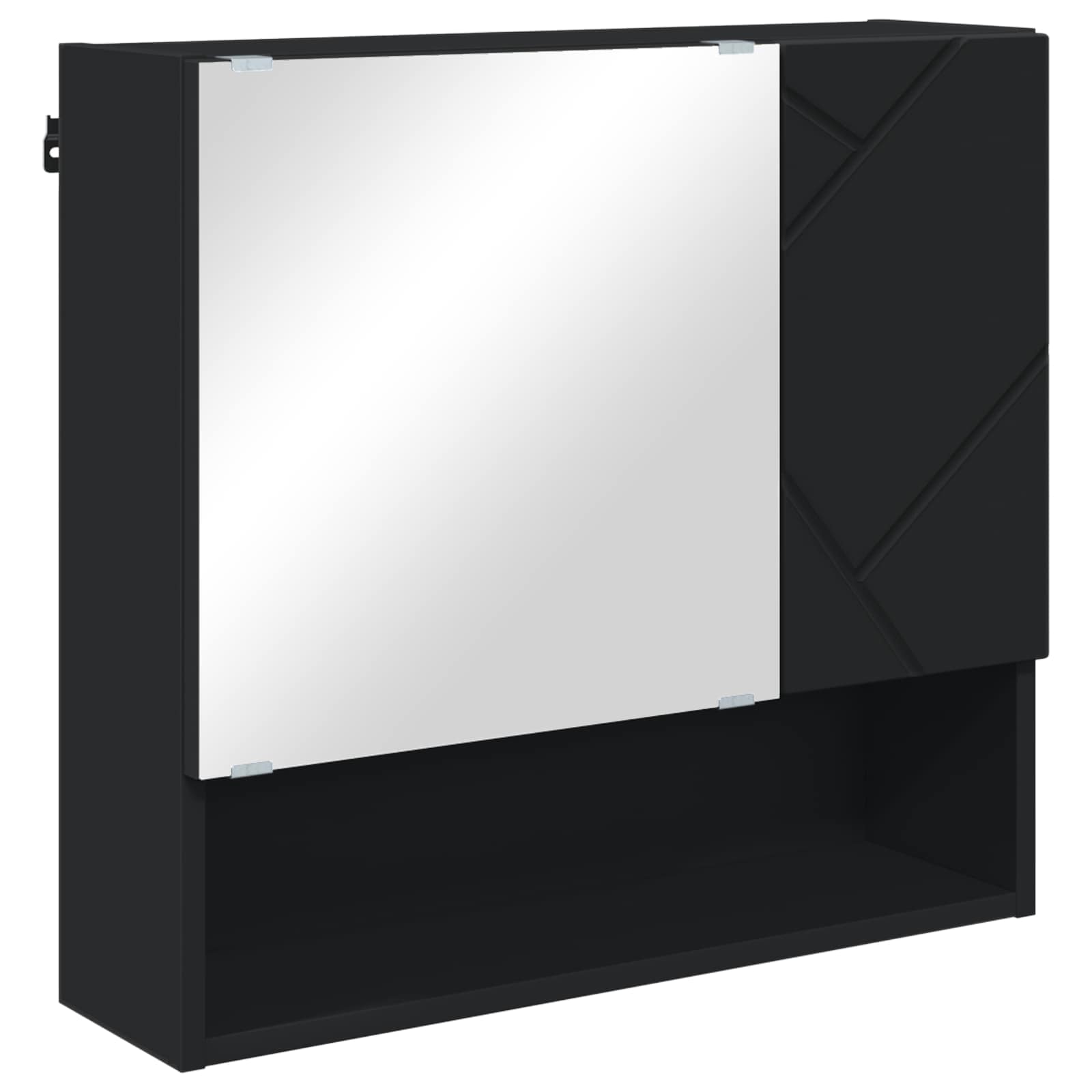 Spiegelschrank Schwarz 59 x 17 x 55 cm Holzwerkstoff