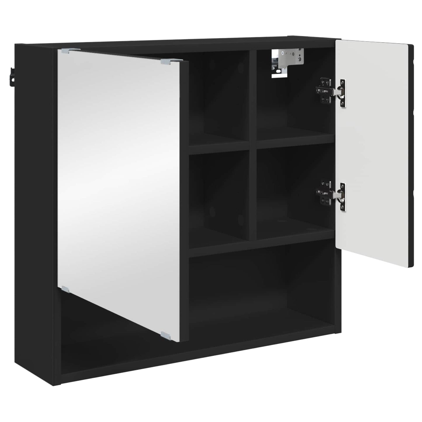 Spiegelschrank Schwarz 59 x 17 x 55 cm Holzwerkstoff