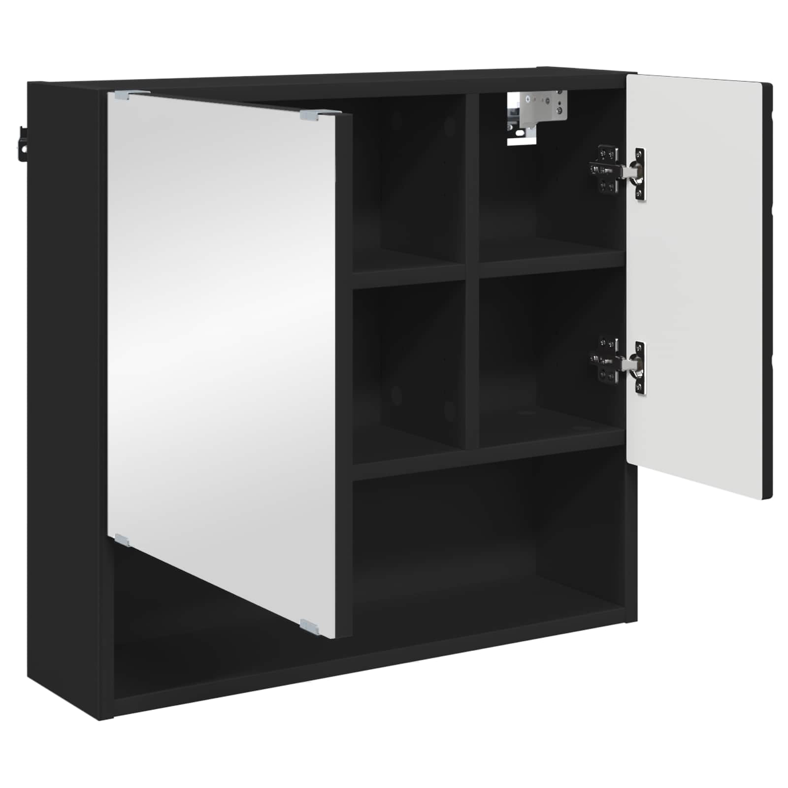 Spiegelschrank Schwarz 59 x 17 x 55 cm Holzwerkstoff