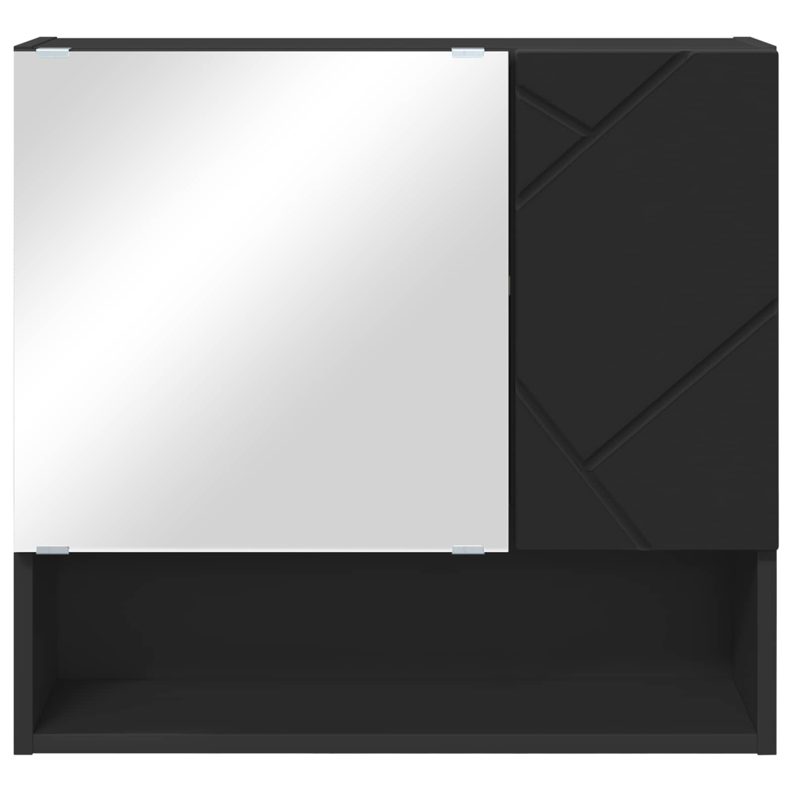 Spiegelschrank Schwarz 59 x 17 x 55 cm Holzwerkstoff