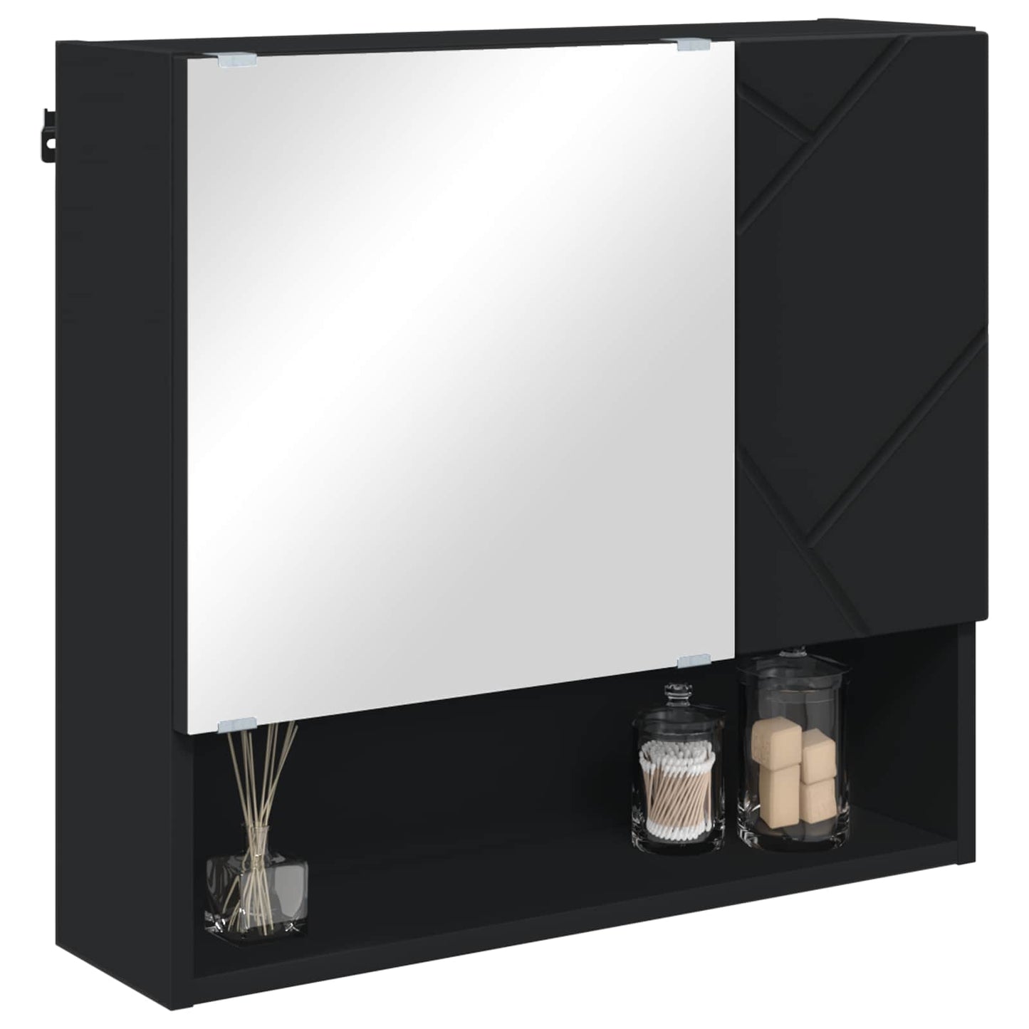 Spiegelschrank Schwarz 59 x 17 x 55 cm Holzwerkstoff