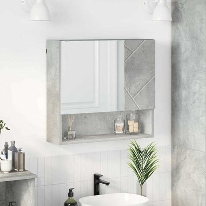 Spiegelschrank Beton Grau 59 x 17 x 55 cm Holzwerkstoff