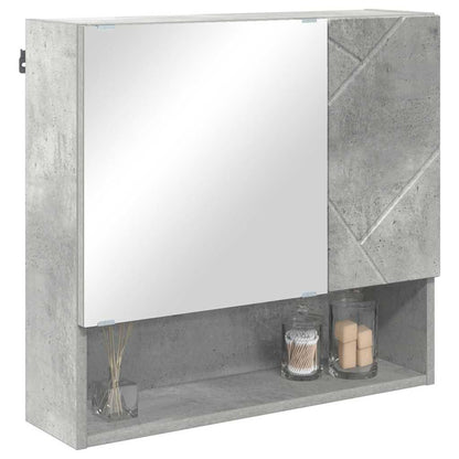 Spiegelschrank Beton Grau 59 x 17 x 55 cm Holzwerkstoff
