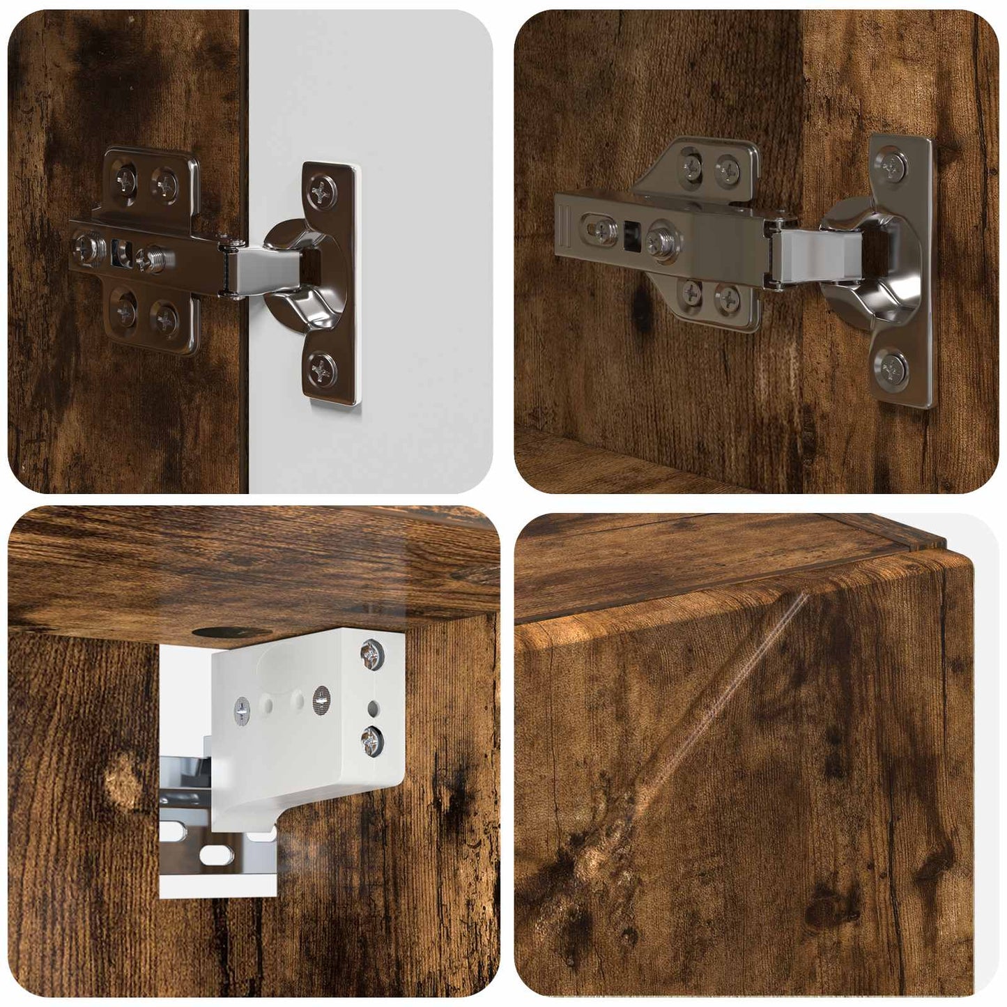 Spiegelschrank Geräucherte Eiche 59 x 17 x 55 cm Holzwerkstoff