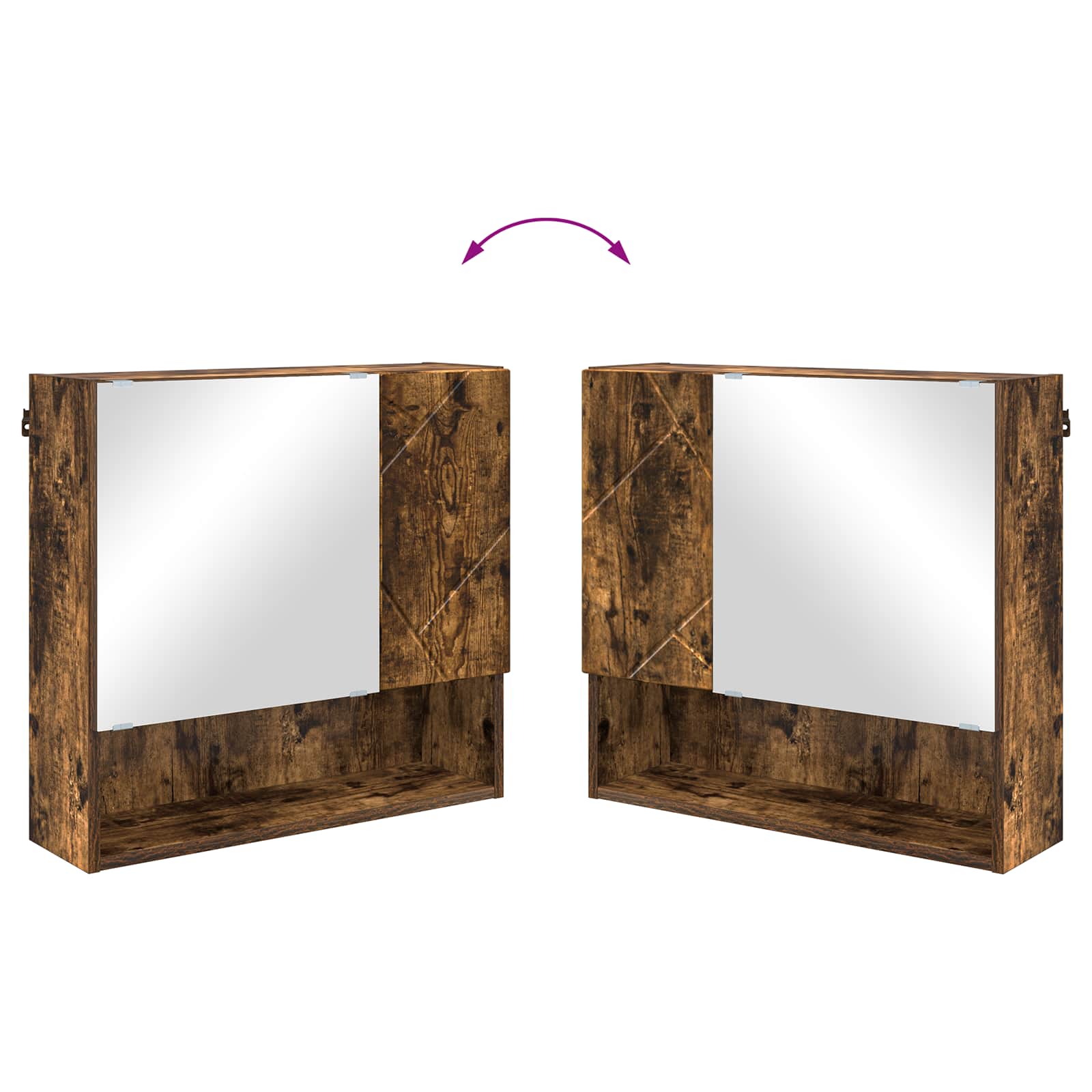 Spiegelschrank Geräucherte Eiche 59 x 17 x 55 cm Holzwerkstoff