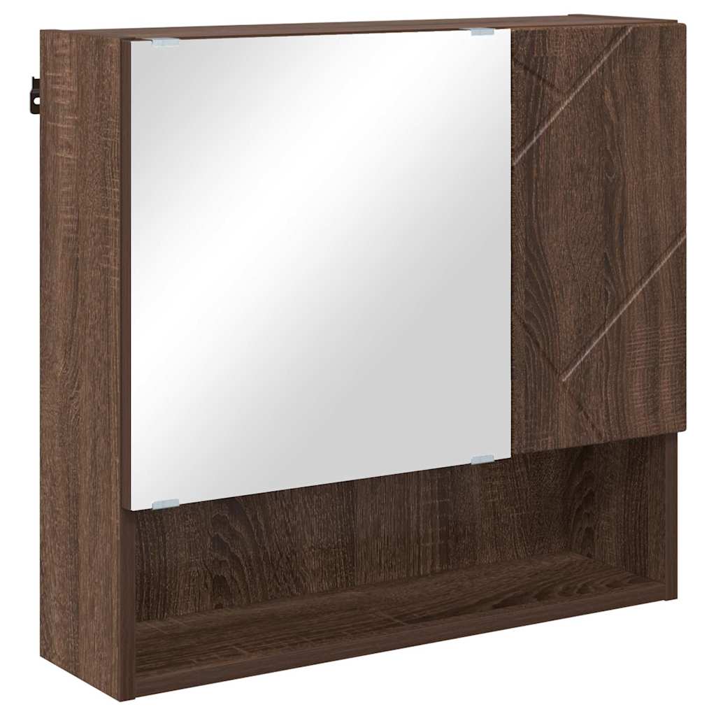 Spiegelschrank Braun Eichen-Optik 59 x 17 x 55 cm Holzwerkstoff