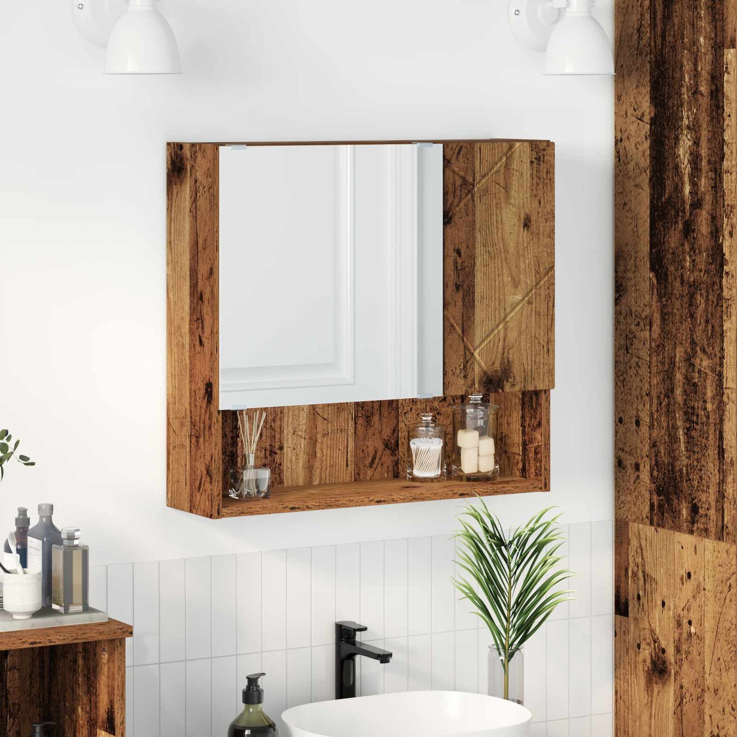 Spiegelschrank Altholz 59 x 17 x 55 cm Holzwerkstoff