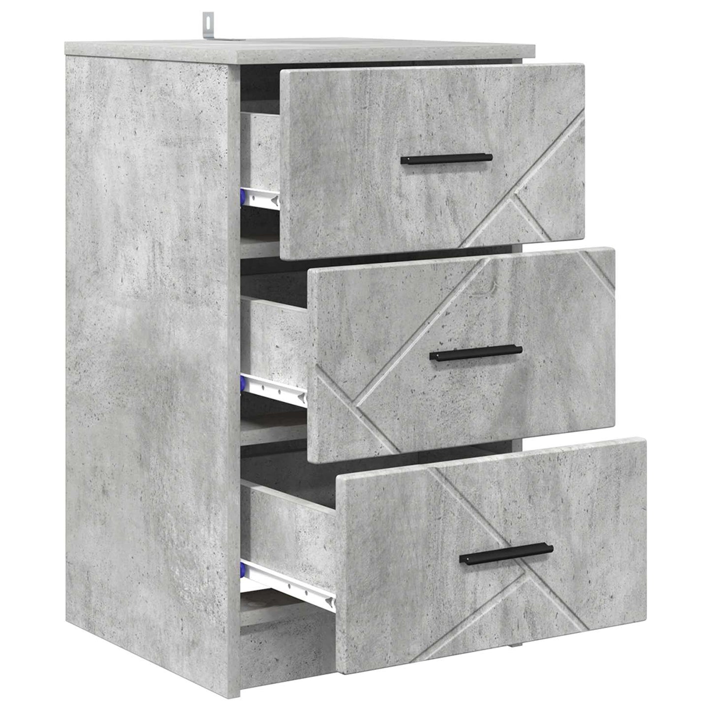 Nachttisch Betongrau 38 x 38 x 66 cm Holzwerkstoff