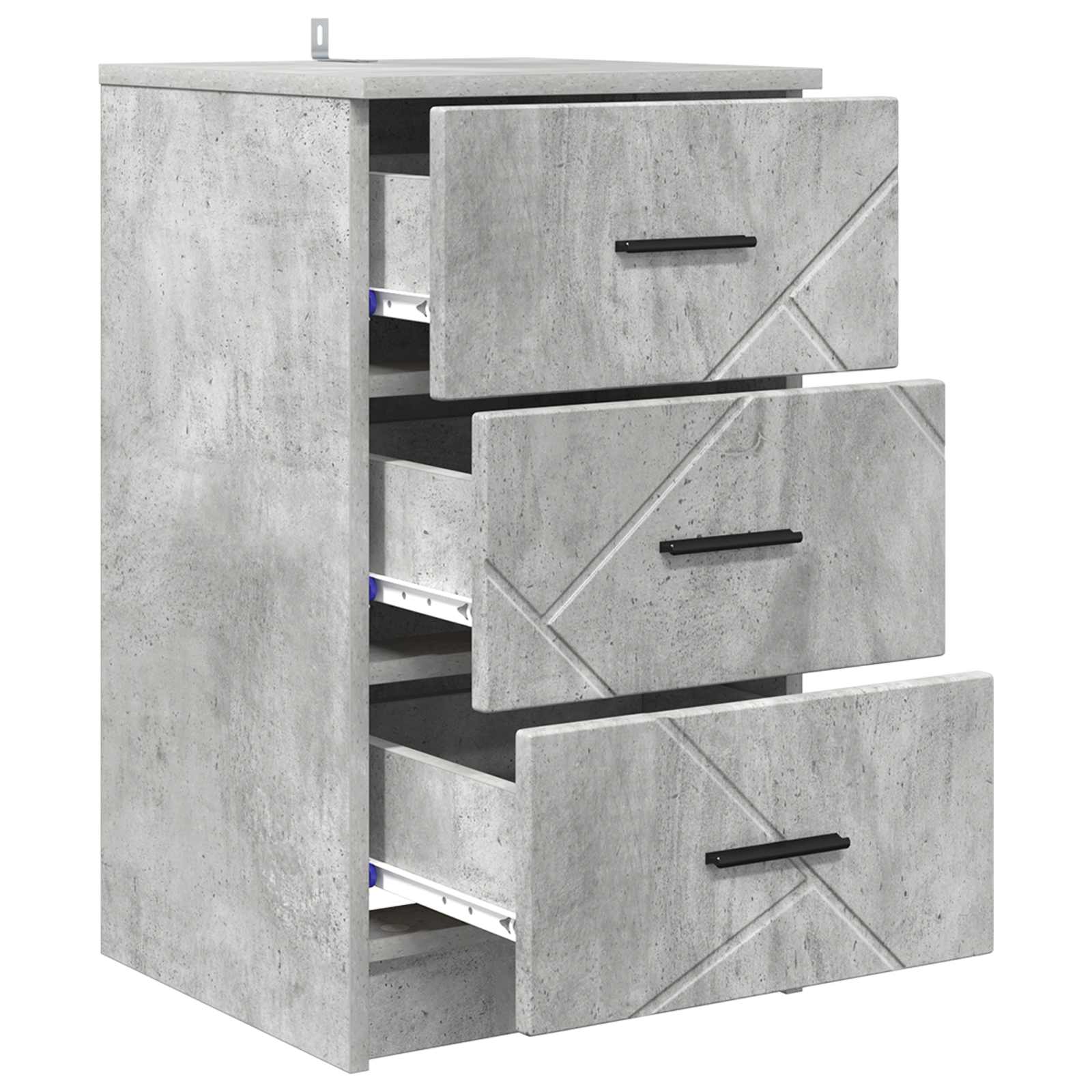 Nachttisch Betongrau 38 x 38 x 66 cm Holzwerkstoff