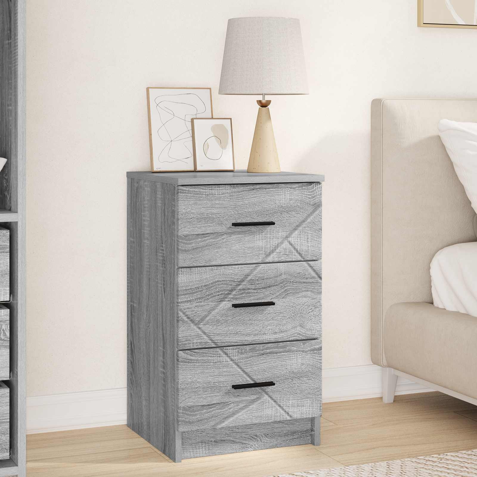 Nachttisch Grau Sonoma 38 x 38 x 66 cm Holzwerkstoff