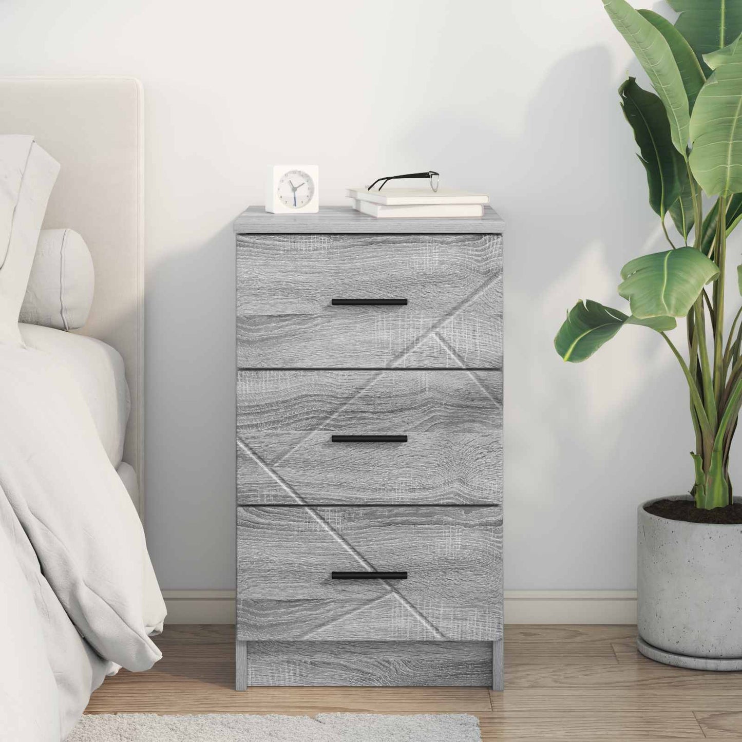 Nachttisch Grau Sonoma 38 x 38 x 66 cm Holzwerkstoff