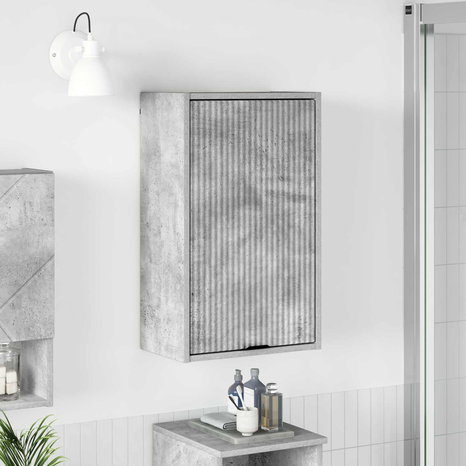 Badezimmerschrank Beton Grau 39 x 23,5 x 65 cm