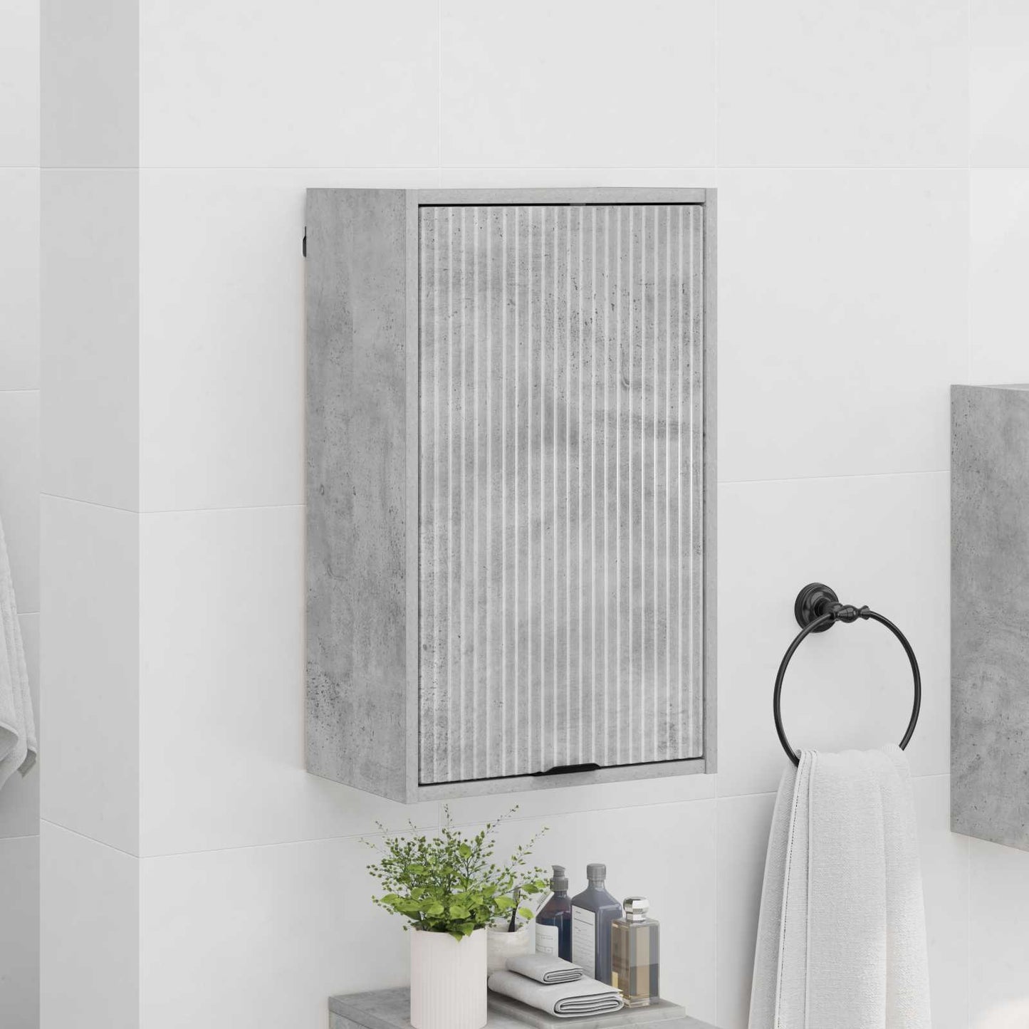 Badezimmerschrank Beton Grau 39 x 23,5 x 65 cm