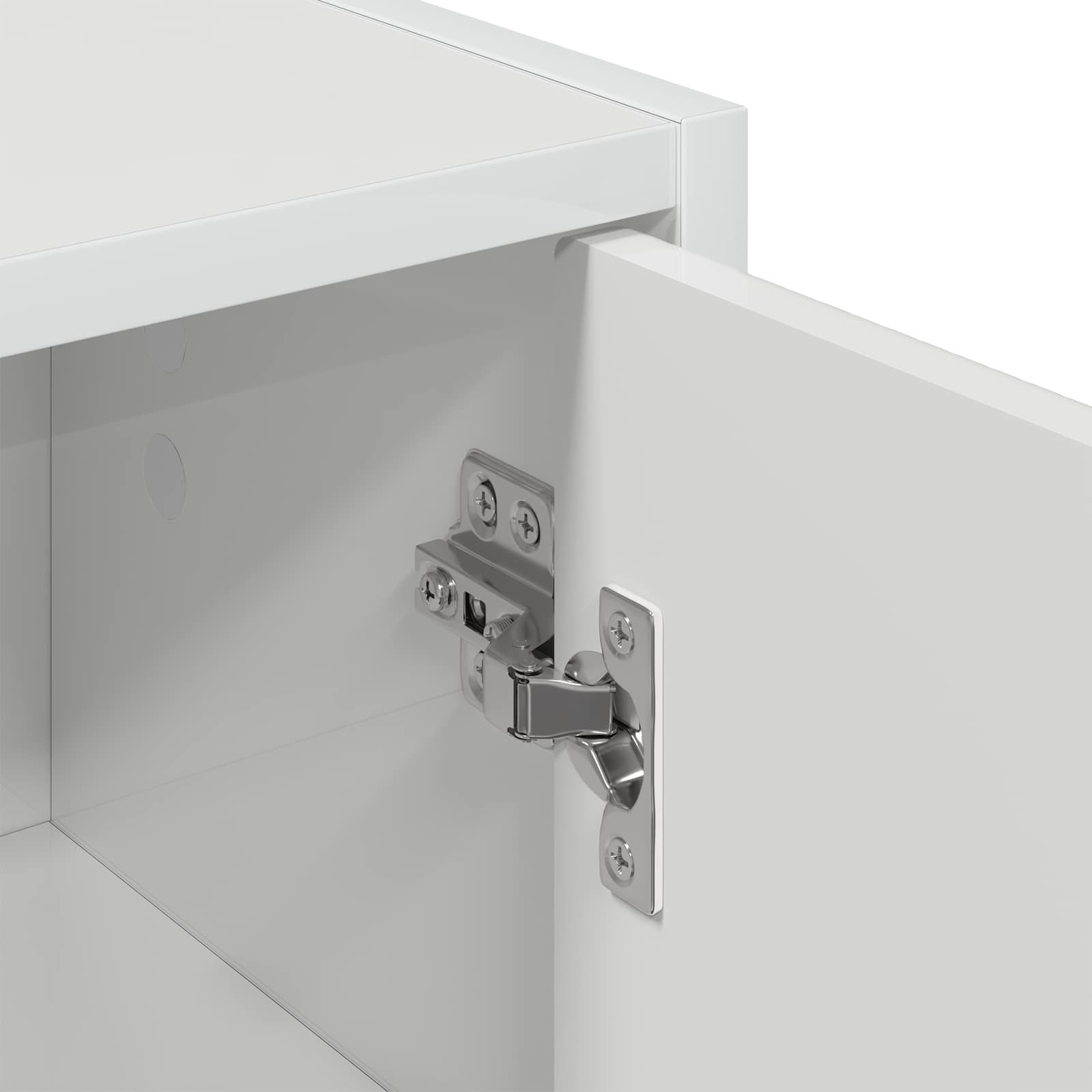 Badezimmerschrank Hochglanz Weiß 39 x 23,5 x 65 cm