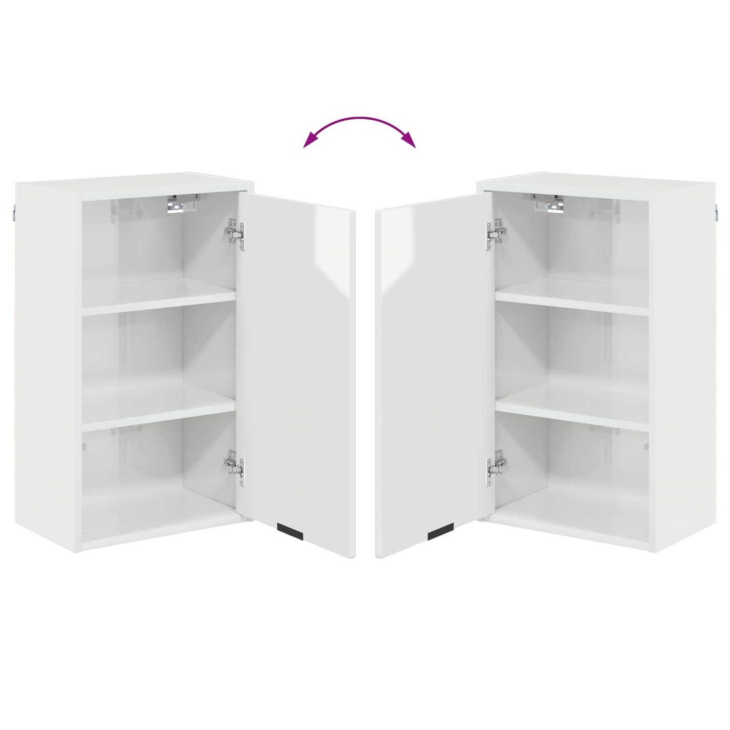 Badezimmerschrank Hochglanz Weiß 39 x 23,5 x 65 cm