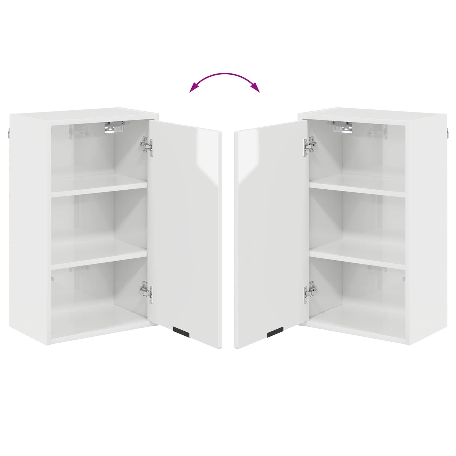 Badezimmerschrank Hochglanz Weiß 39 x 23,5 x 65 cm