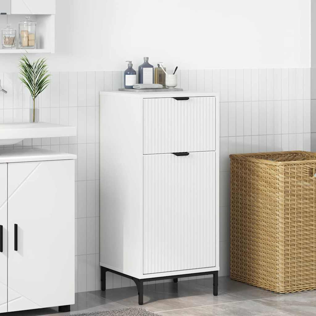 Badezimmerschrank Weiß 39,5 x 36 x 88 cm Holzwerkstoff, Metall
