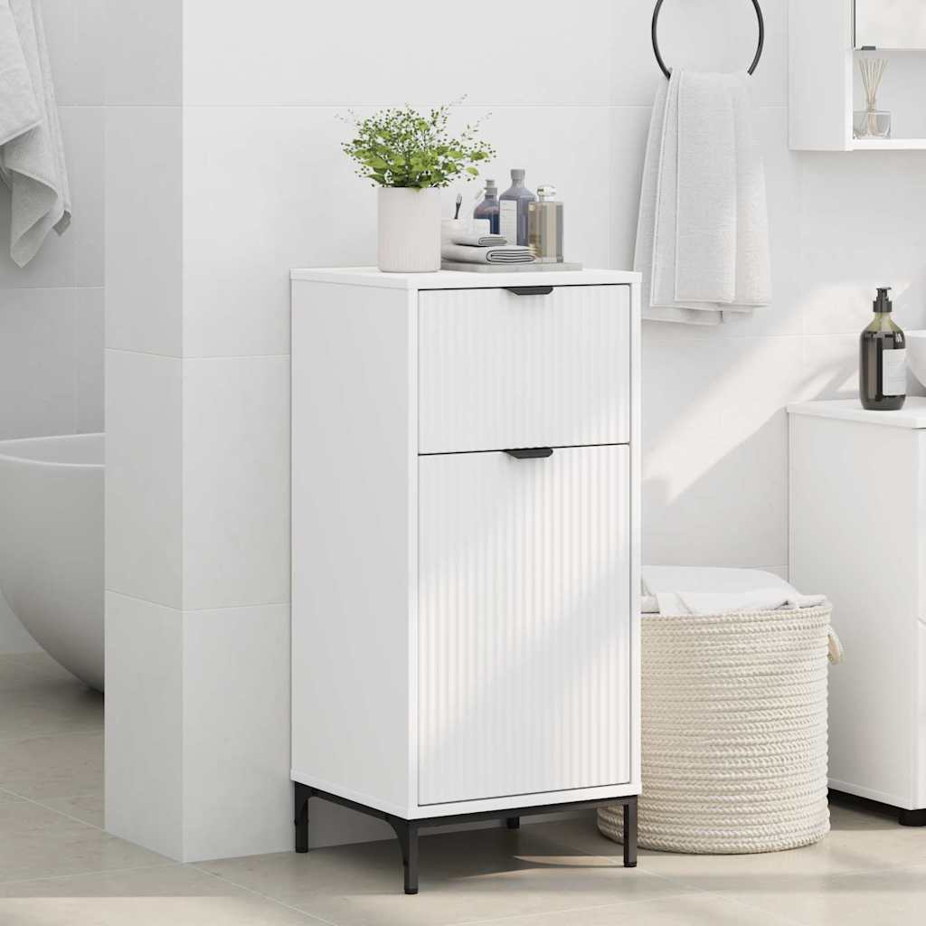 Badezimmerschrank Weiß 39,5 x 36 x 88 cm Holzwerkstoff, Metall