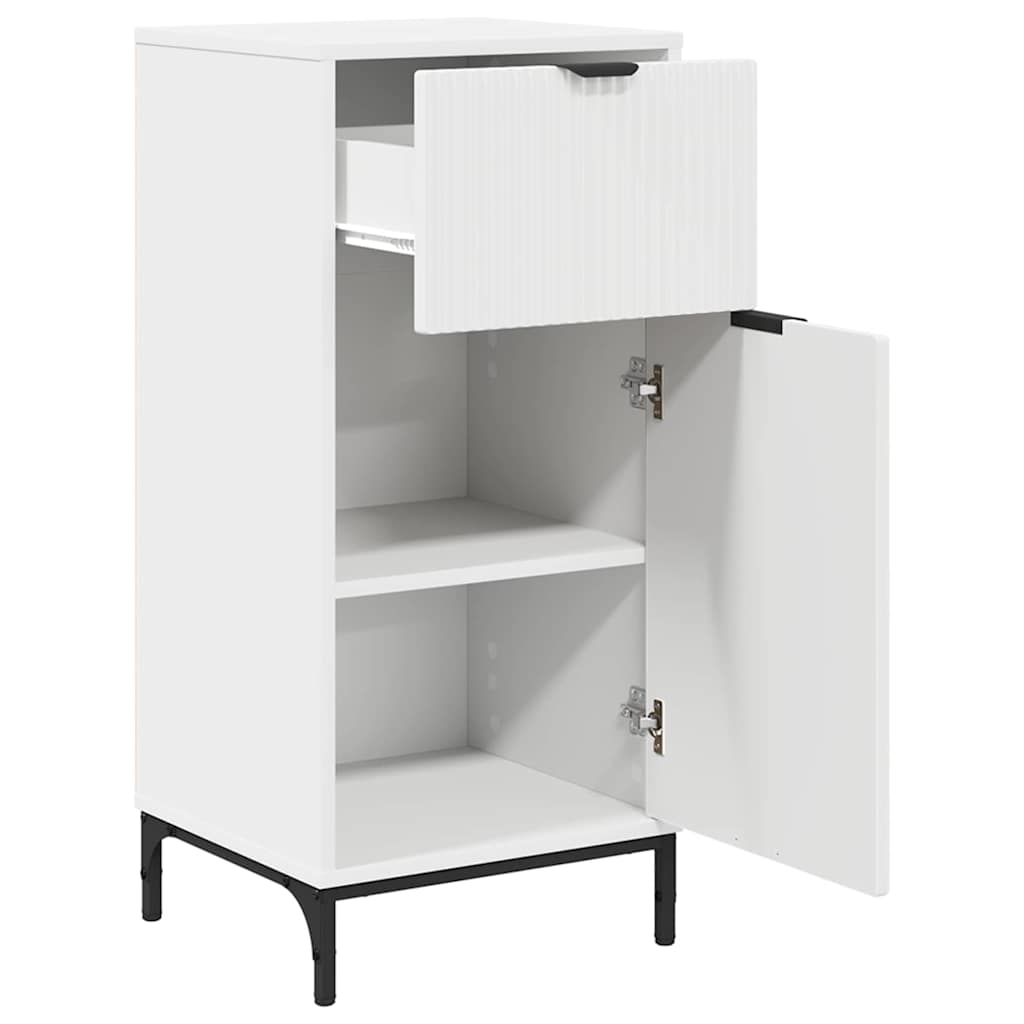 Badezimmerschrank Weiß 39,5 x 36 x 88 cm Holzwerkstoff, Metall