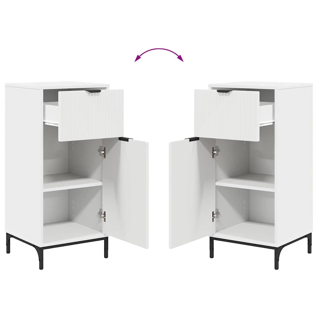 Badezimmerschrank Weiß 39,5 x 36 x 88 cm Holzwerkstoff, Metall