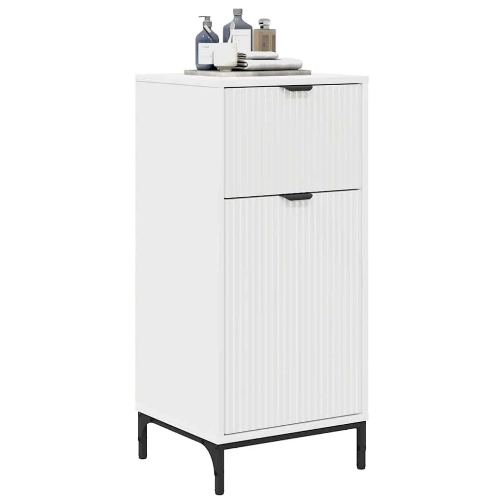 Badezimmerschrank Weiß 39,5 x 36 x 88 cm Holzwerkstoff, Metall