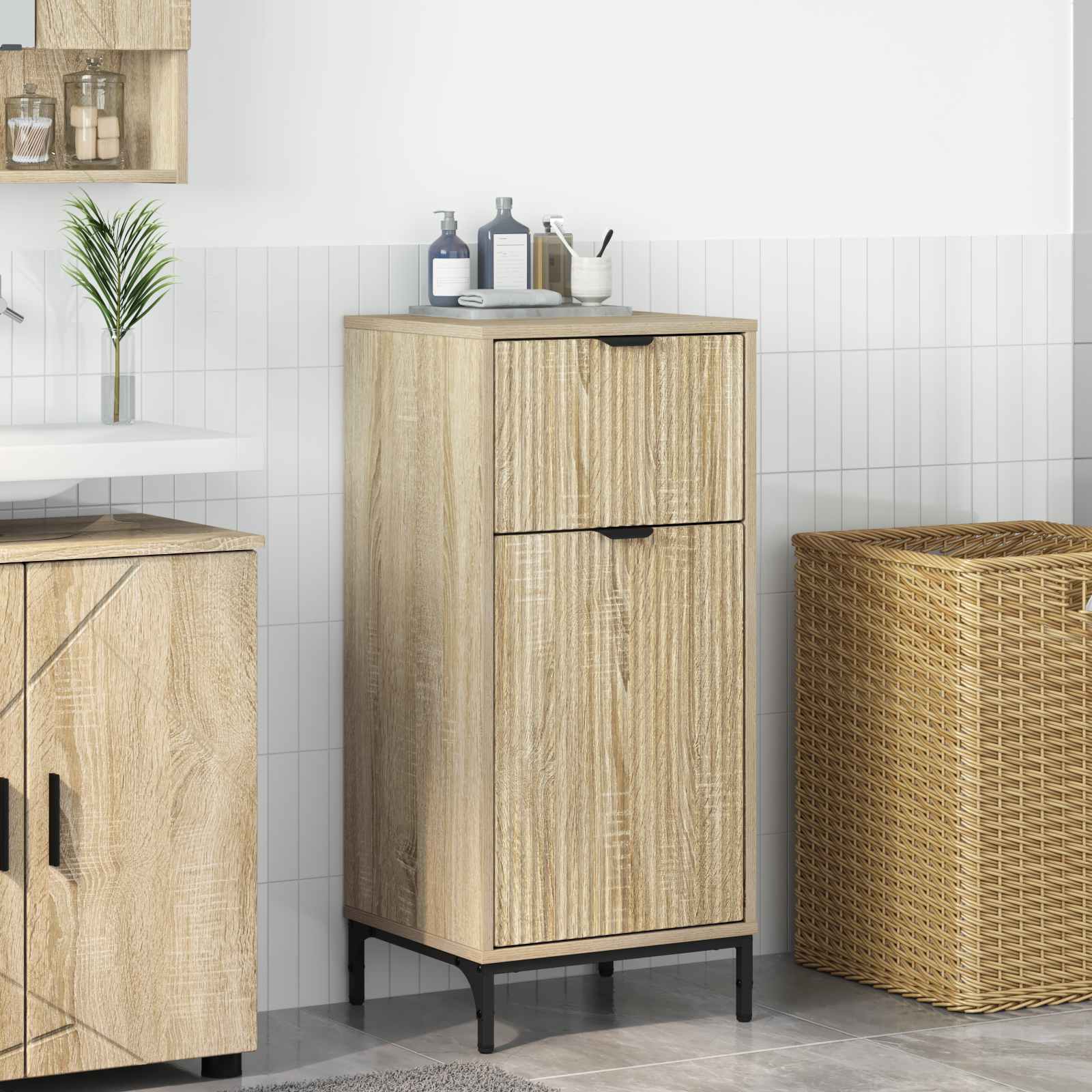 Badezimmerschrank Sonoma-Eiche 39,5 x 36 x 88 cm