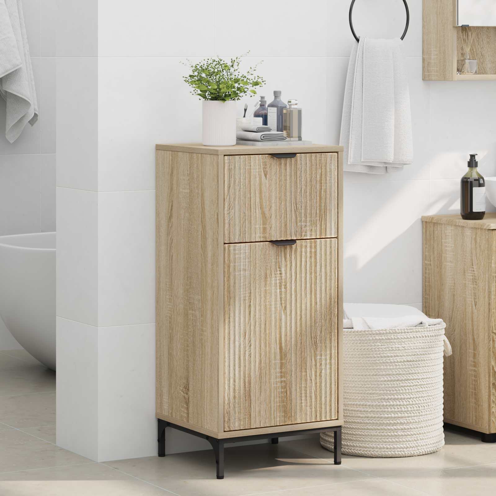 Badezimmerschrank Sonoma-Eiche 39,5 x 36 x 88 cm