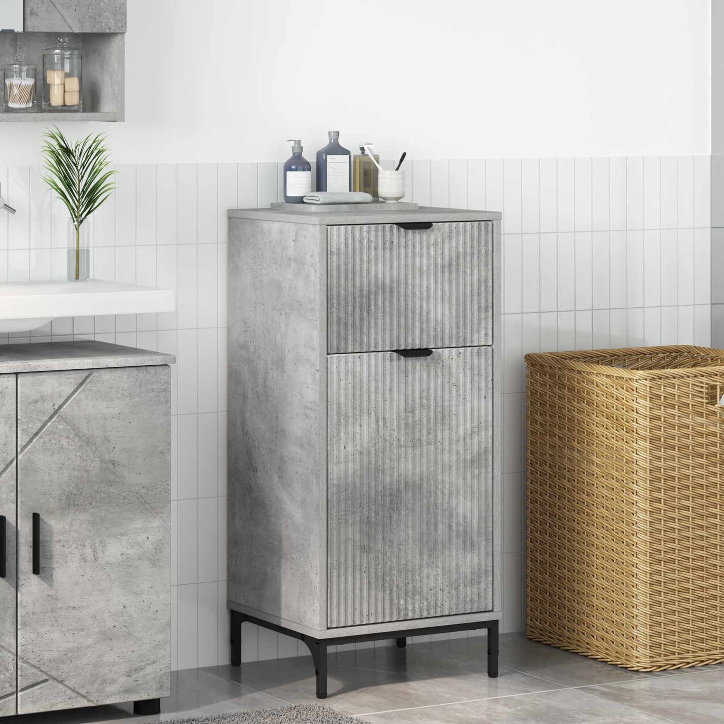 Badezimmerschrank Beton Grau 39,5 x 36 x 88 cm