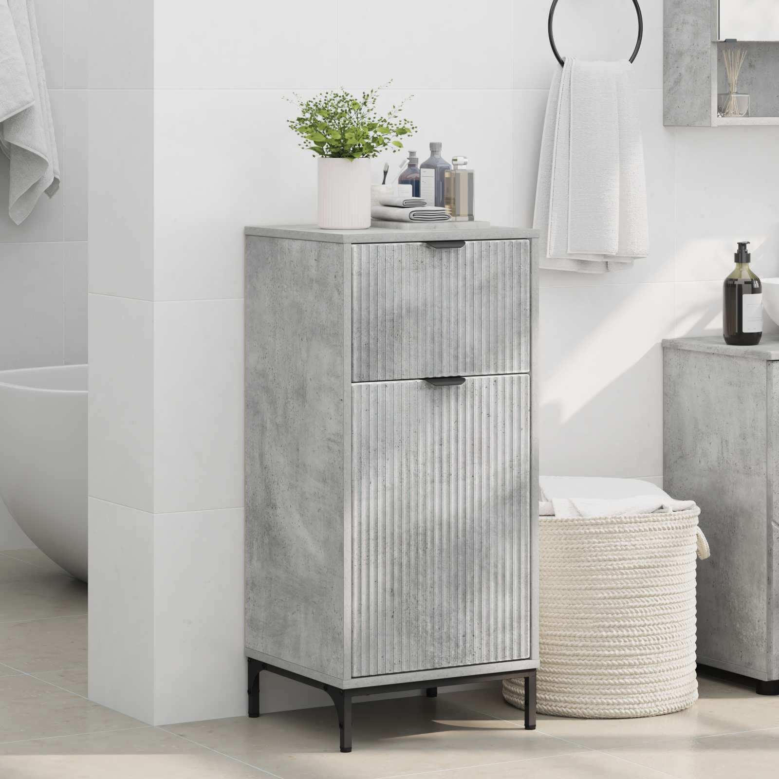 Badezimmerschrank Beton Grau 39,5 x 36 x 88 cm