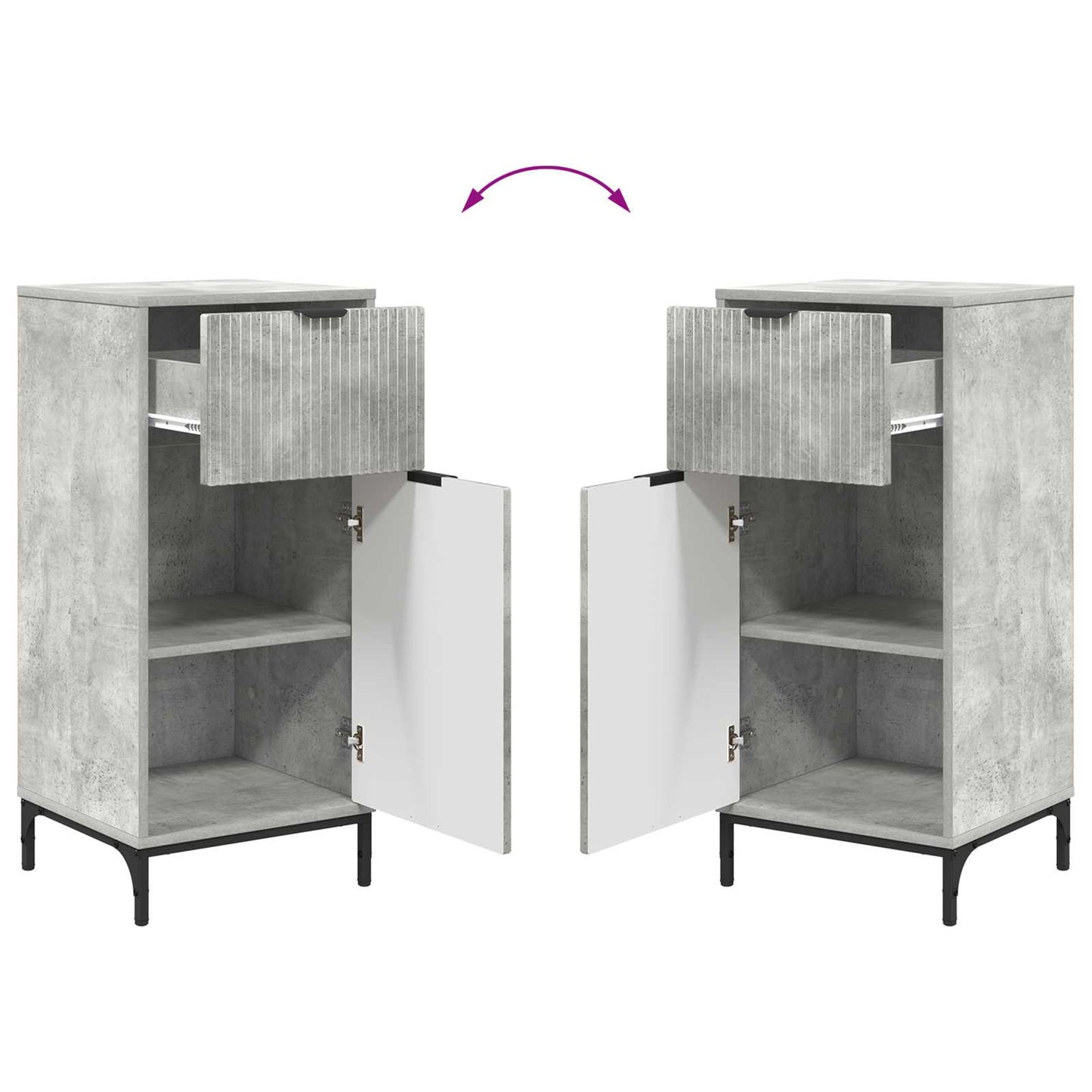 Badezimmerschrank Beton Grau 39,5 x 36 x 88 cm