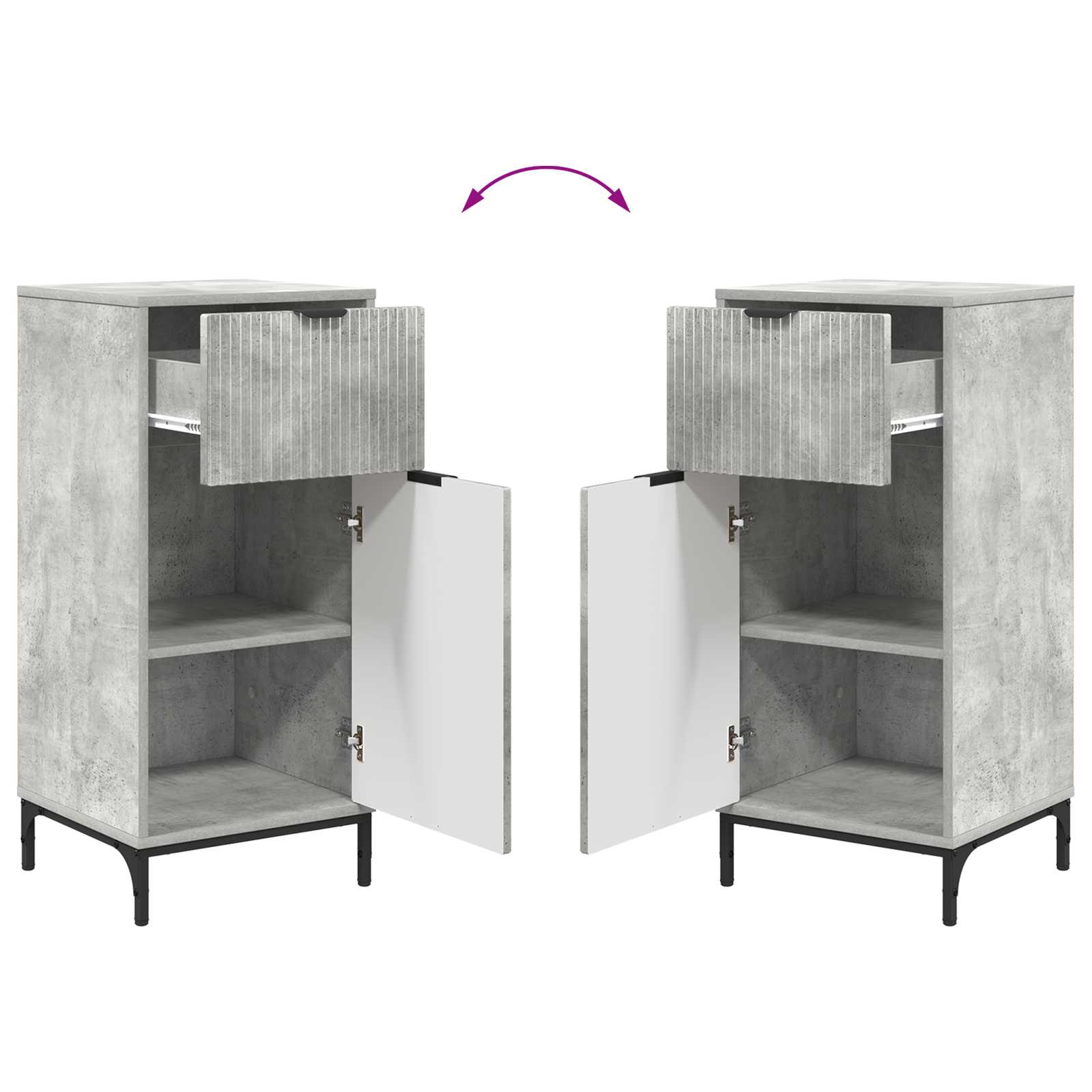 Badezimmerschrank Beton Grau 39,5 x 36 x 88 cm