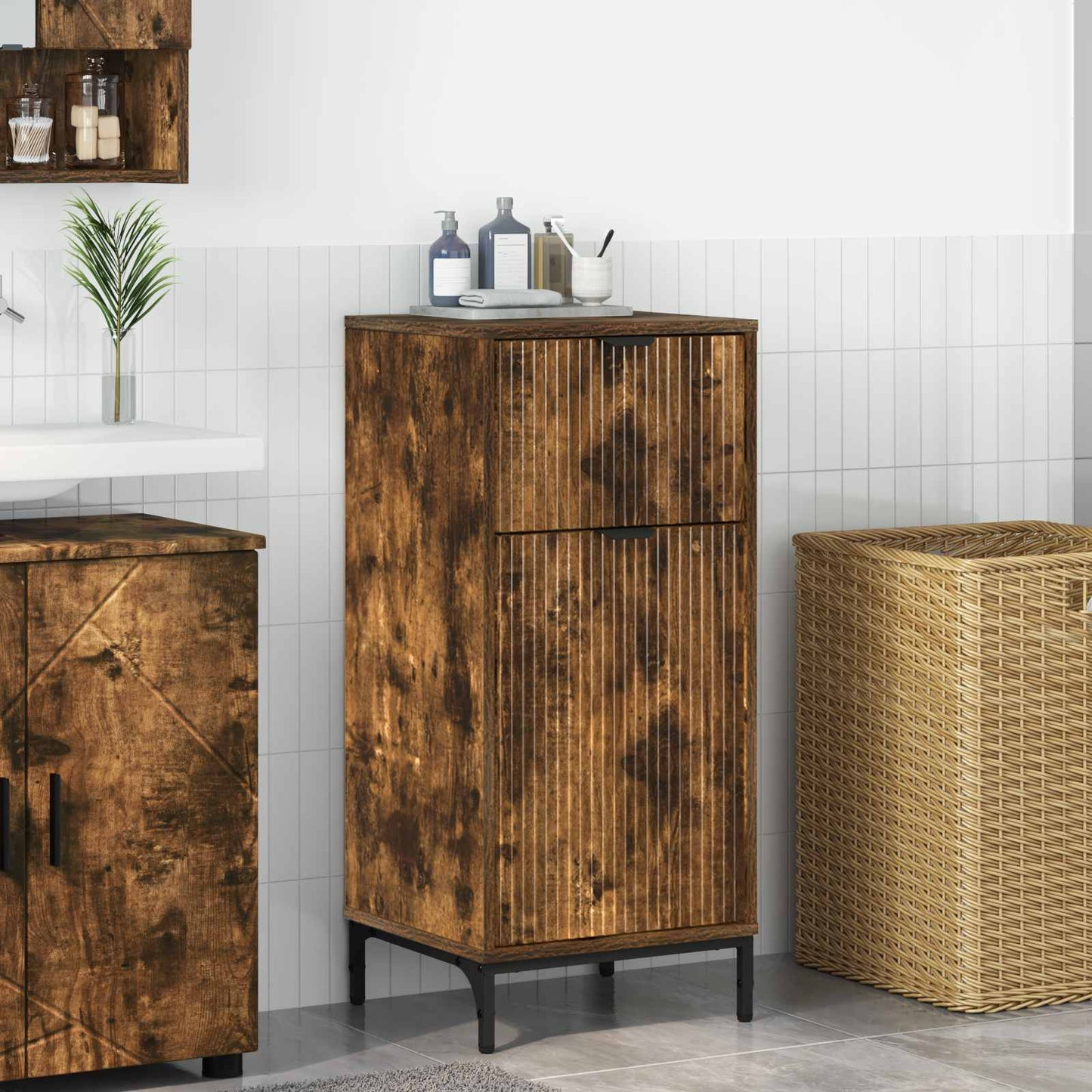 Badezimmerschrank Geräucherte Eiche 39,5 x 36 x 88 cm