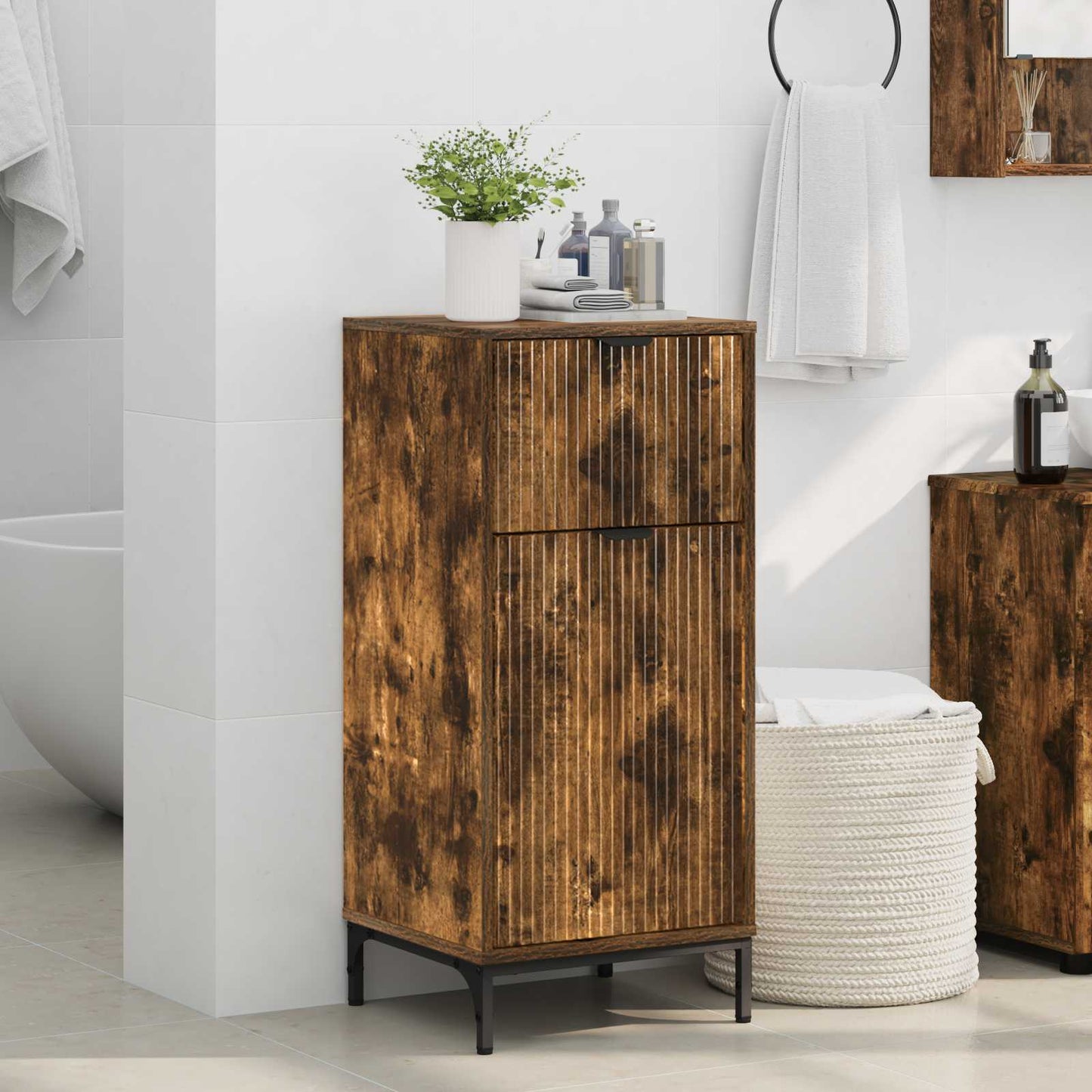 Badezimmerschrank Geräucherte Eiche 39,5 x 36 x 88 cm
