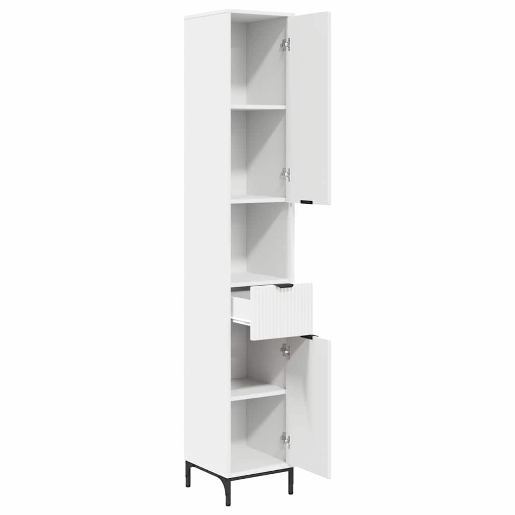 Badezimmerschrank Weiß 31,5 x 33 x 190 cm Holzwerkstoff, Metall