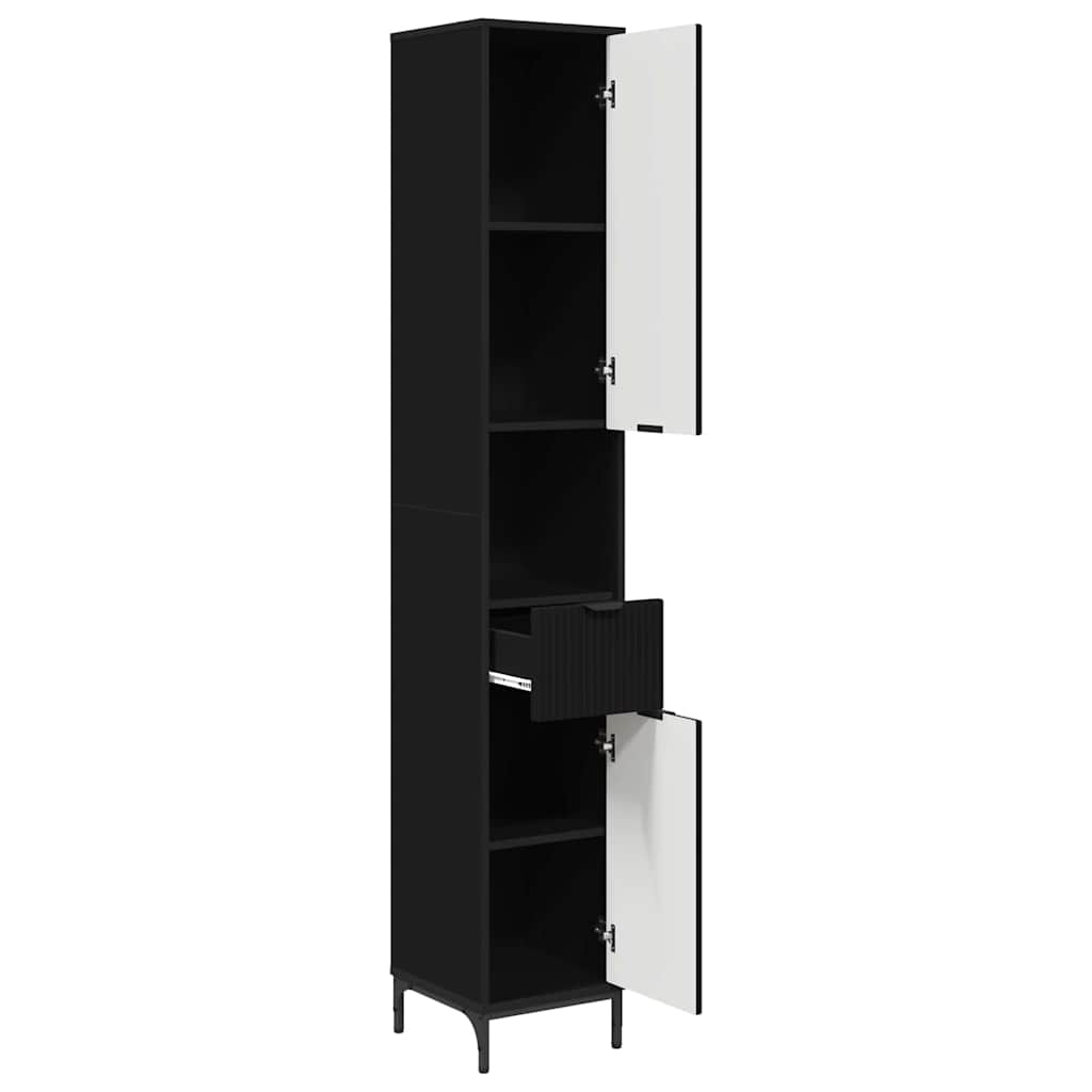 Badezimmerschrank Schwarz 31,5 x 33 x 190 cm